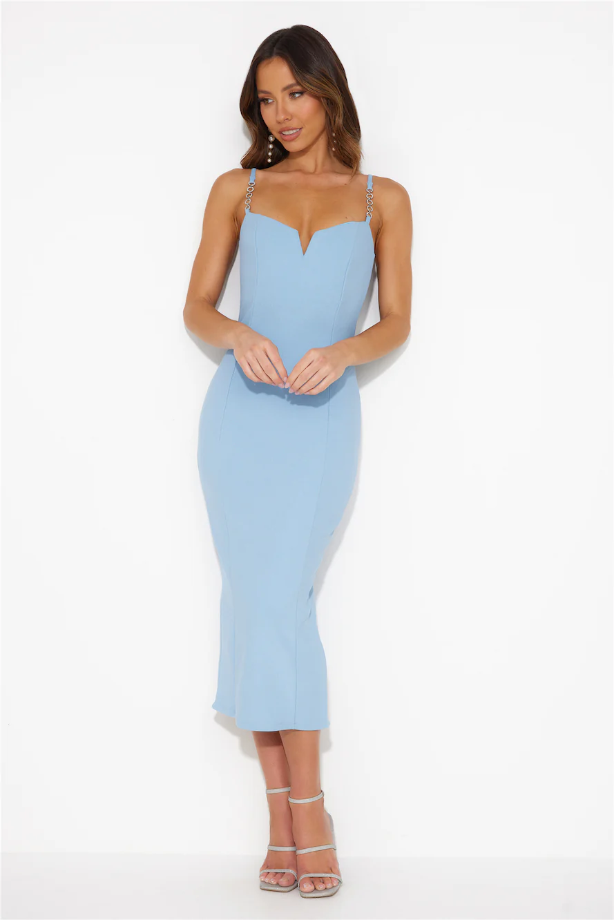 Rising Success Midi Dress Blue
