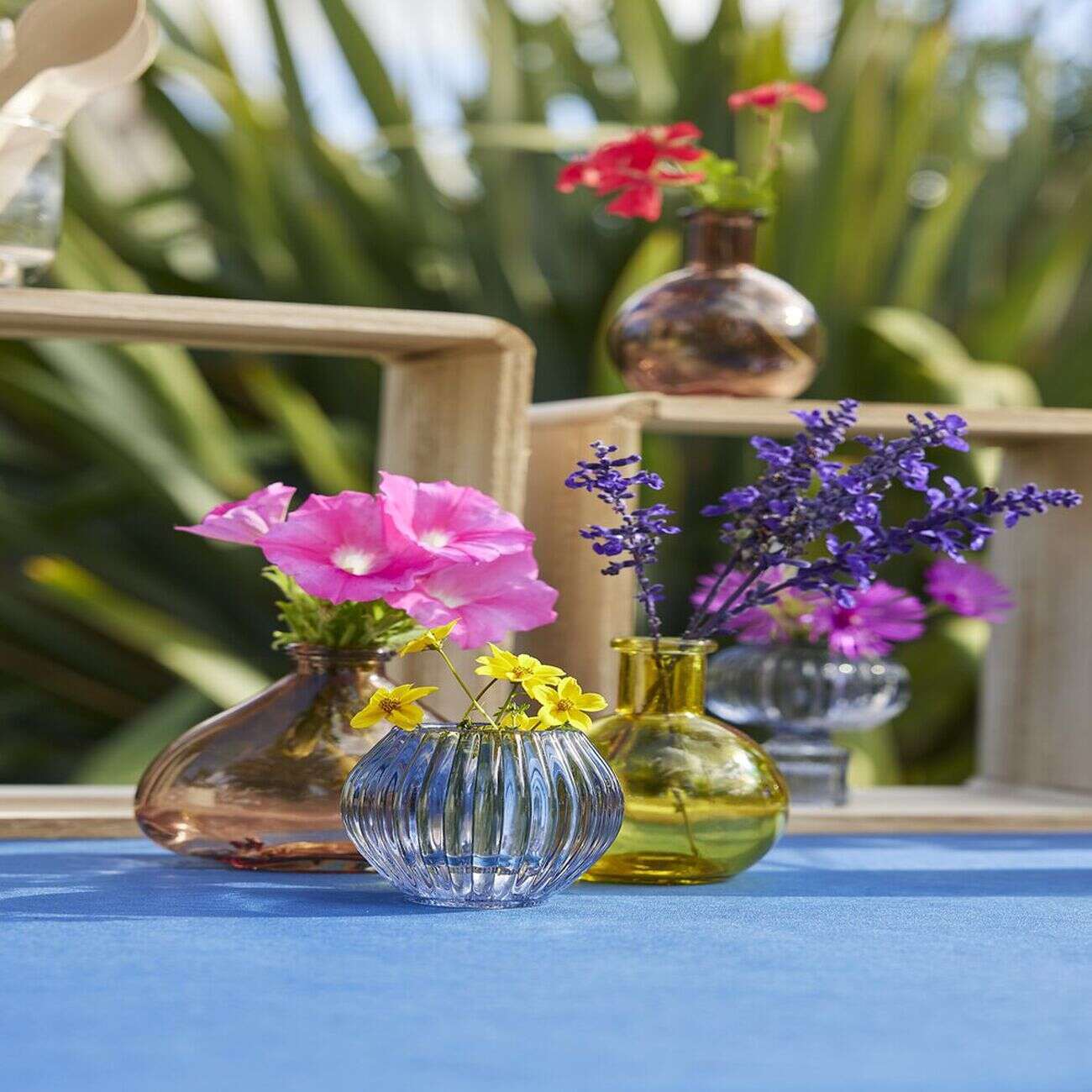 Soliflore ballon verre jaune Ø8xH10,5cm