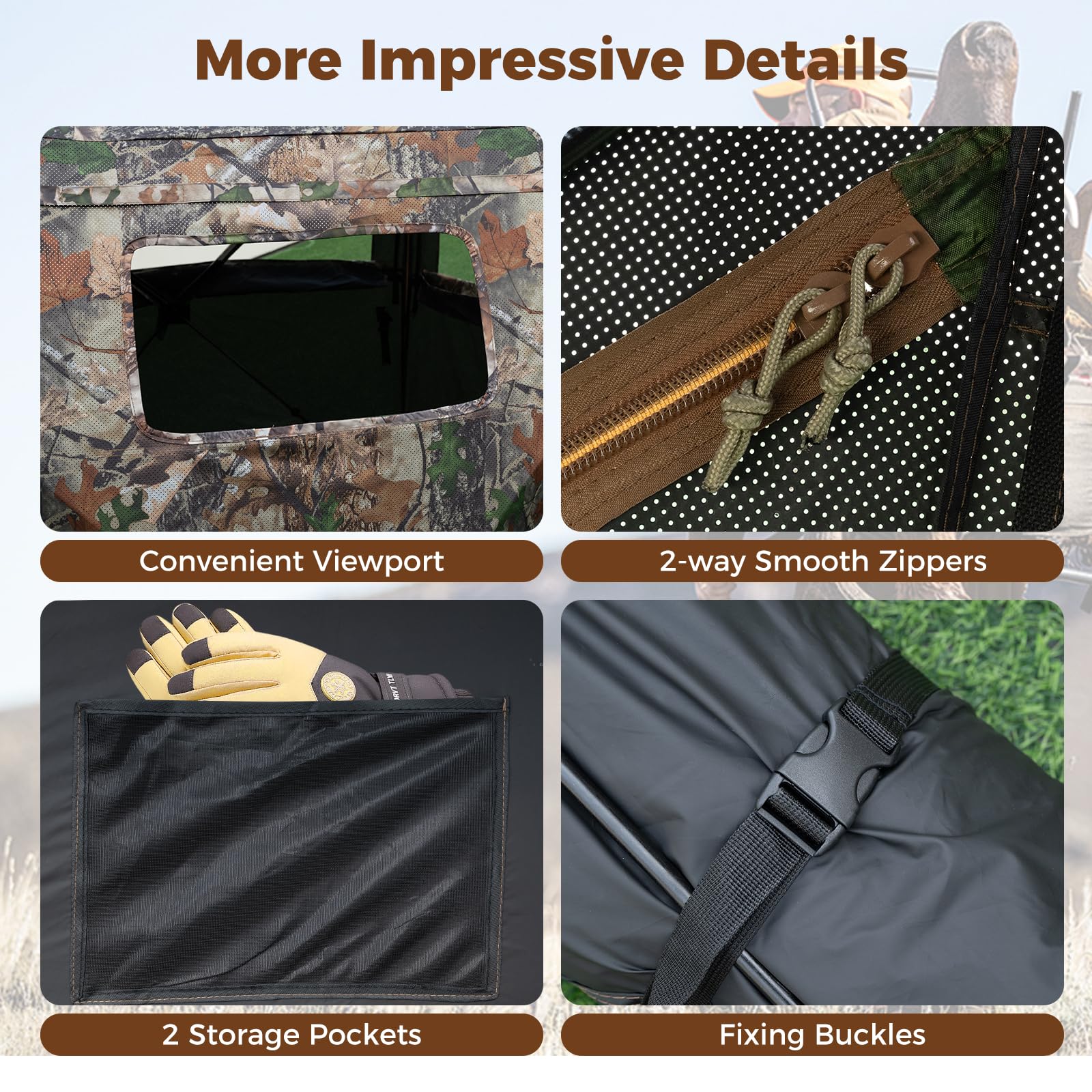Tangkula 2-6 Person Hunting Blind with Camo Cover