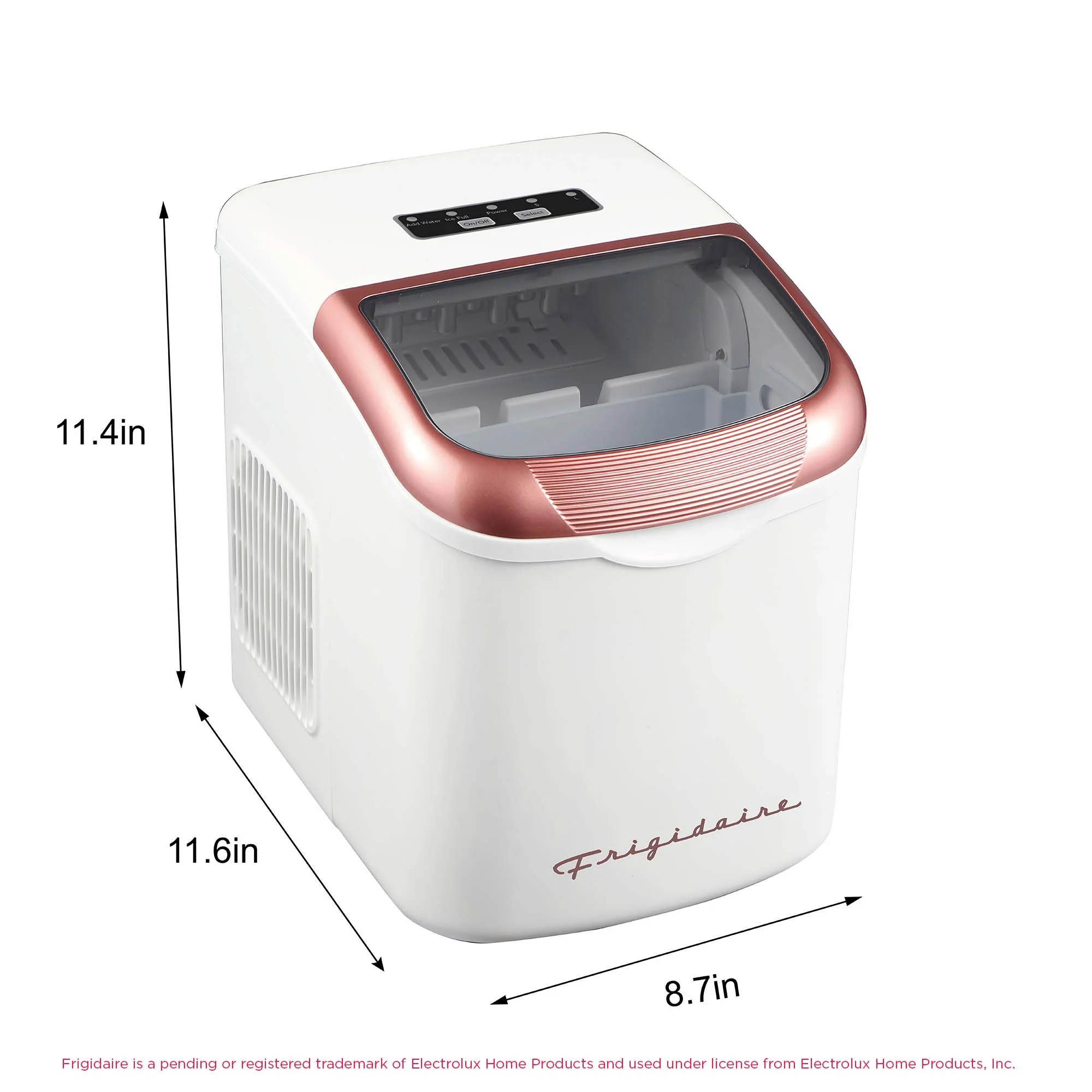 26 Lbs. Ice Maker, Bullet Shaped Ice, Rgwhite(White/Rose Gold) - Image 8