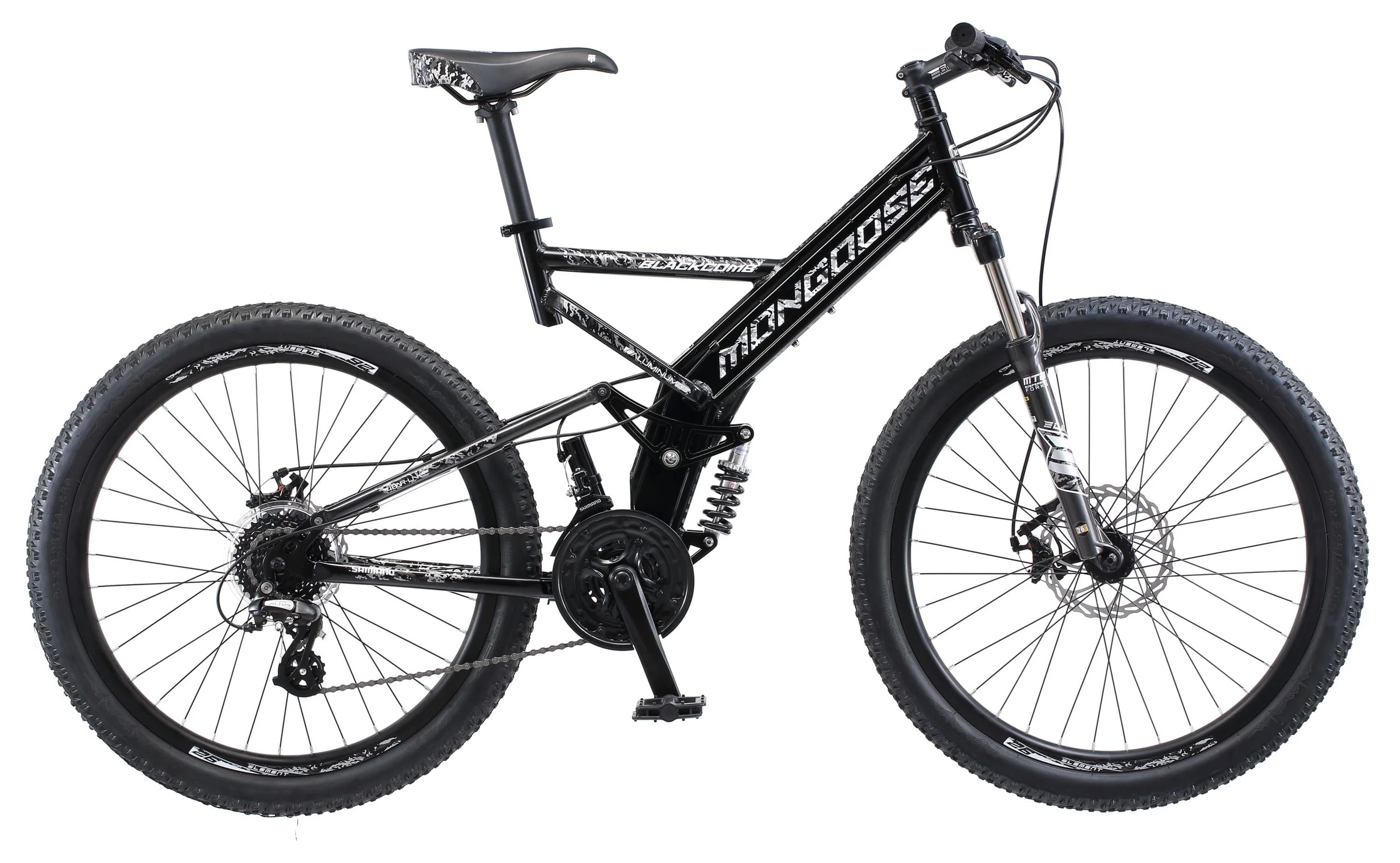 Mongoose Blackcomb Mountain Bike, 26 - Inch Wheels, 24 Speeds, Black, Men'S