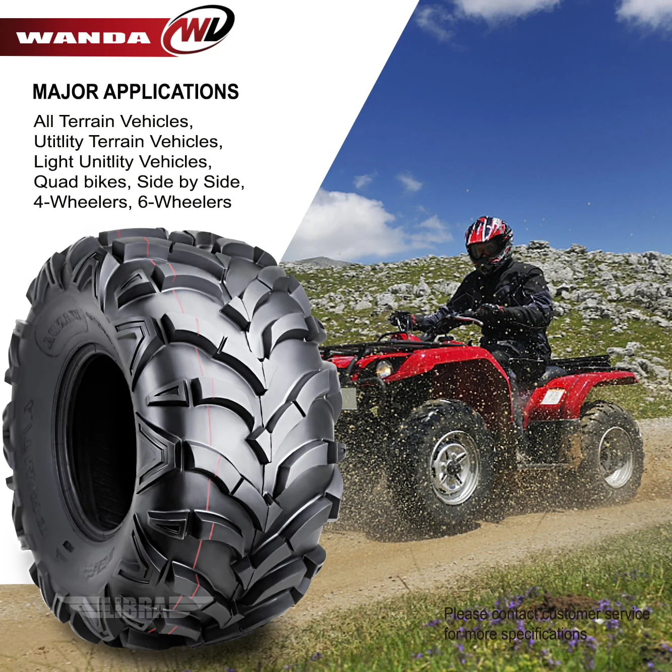 Wanda ATV/UTV Tires 25x12 - 10 25x12x10 /6PR P341 - 10161, Set 2