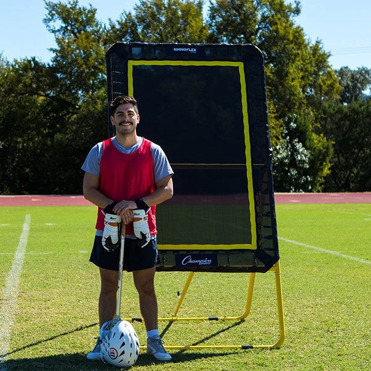 XL Deluxe Lacrosse Target: Ball Return Bounce Back Net Set for Professional, College and Grade School Training Drills 6' x 4' Rebound Area - Image 4