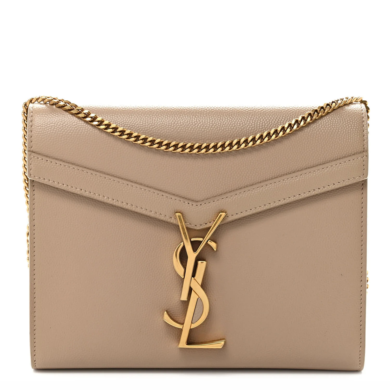 Grain De Poudre Monogram Cassandra Chain Wallet Dark Beige