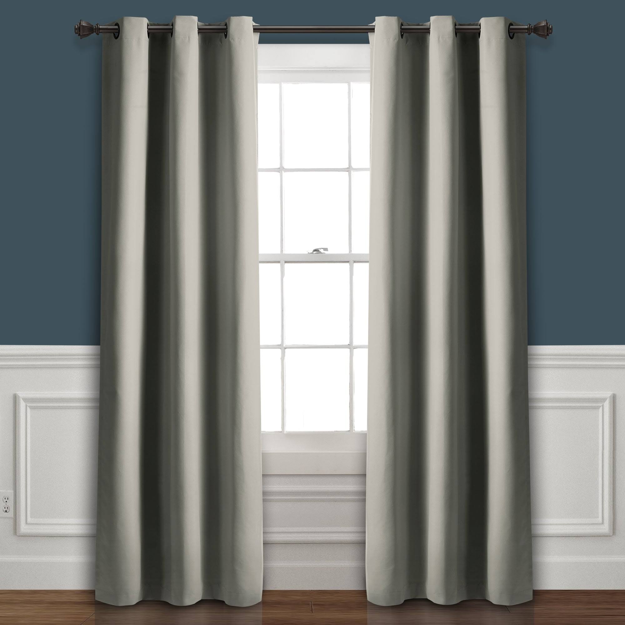 Lush Decor Absolute Blackout Window Curtain Panels Dark Gray 76X95 Set Each 38X95