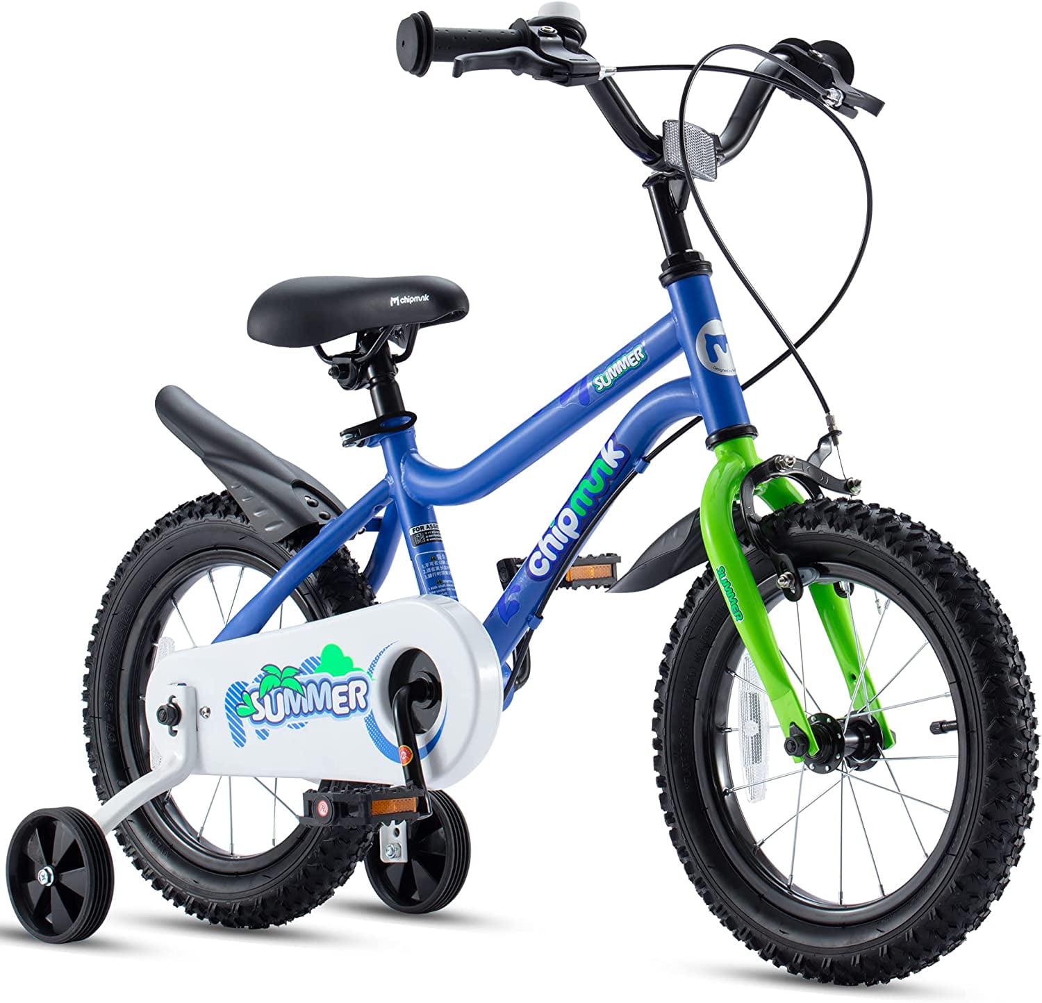 Royalbaby Chipmunk 16 In. MK Sports Kids Bike Summer Blue with Training Wheels