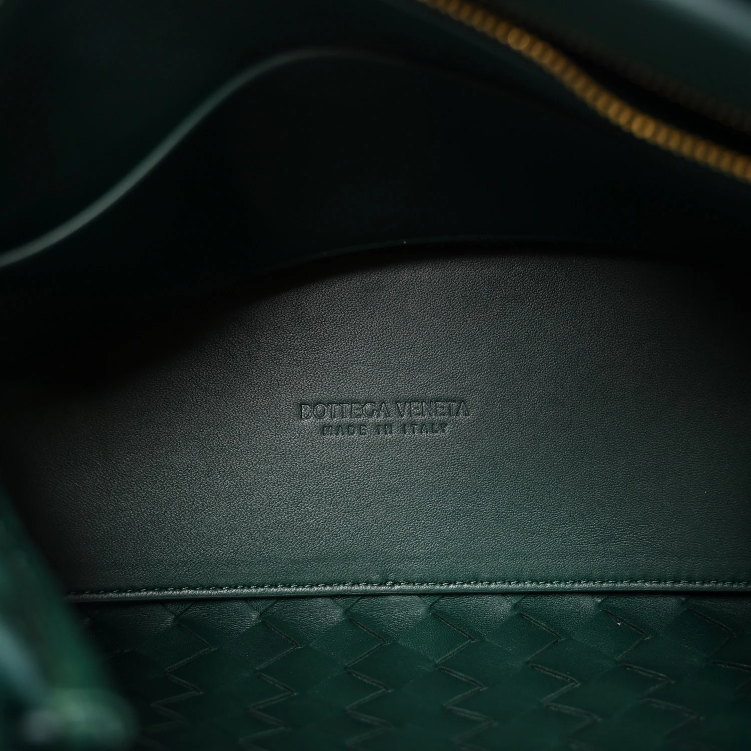 Nappa Intrecciato Small Andiamo Shoulder Bag Emerald Green