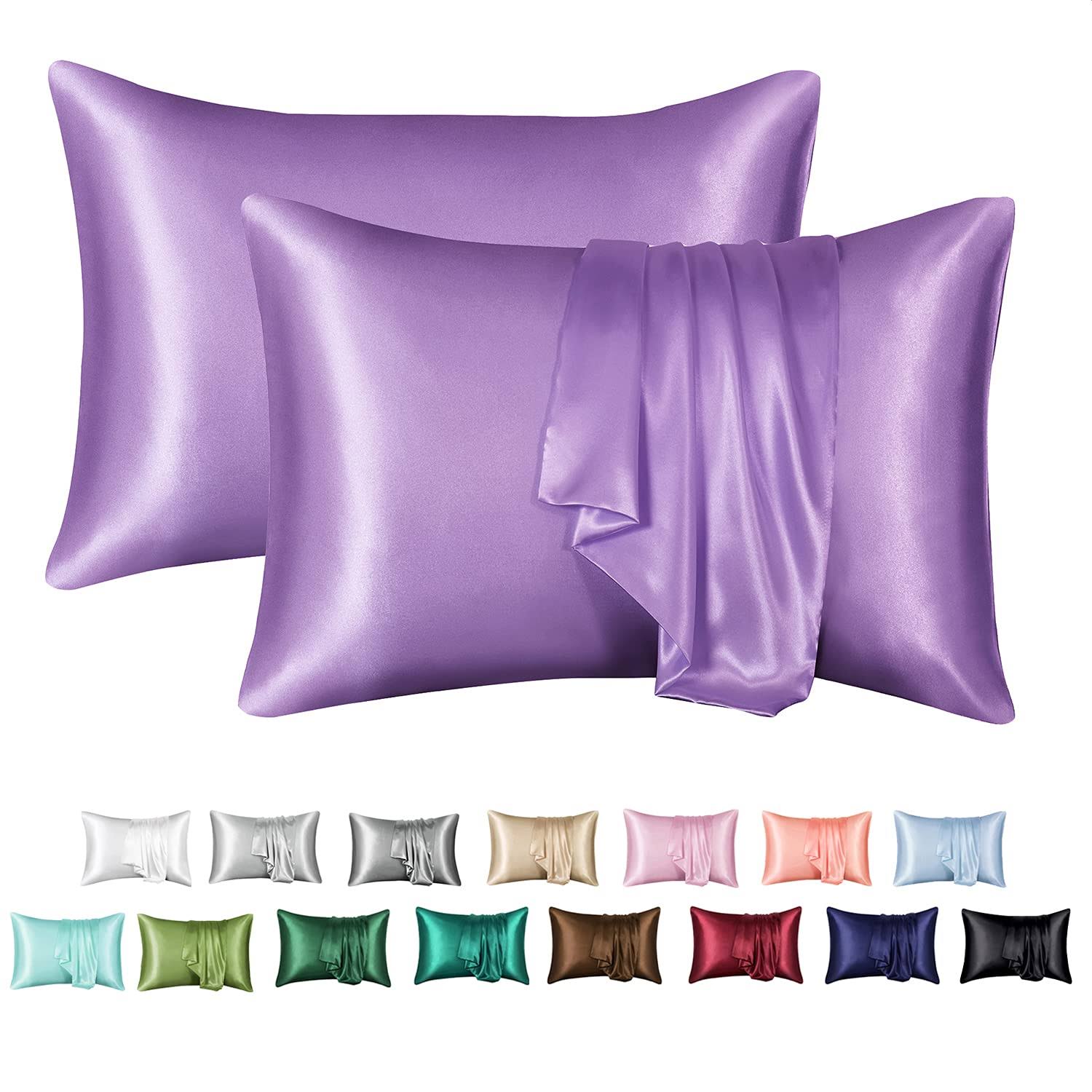 MR&HM Satin Pillowcase for Hair and Skin Silk Satin Pillowcase 2 Pack