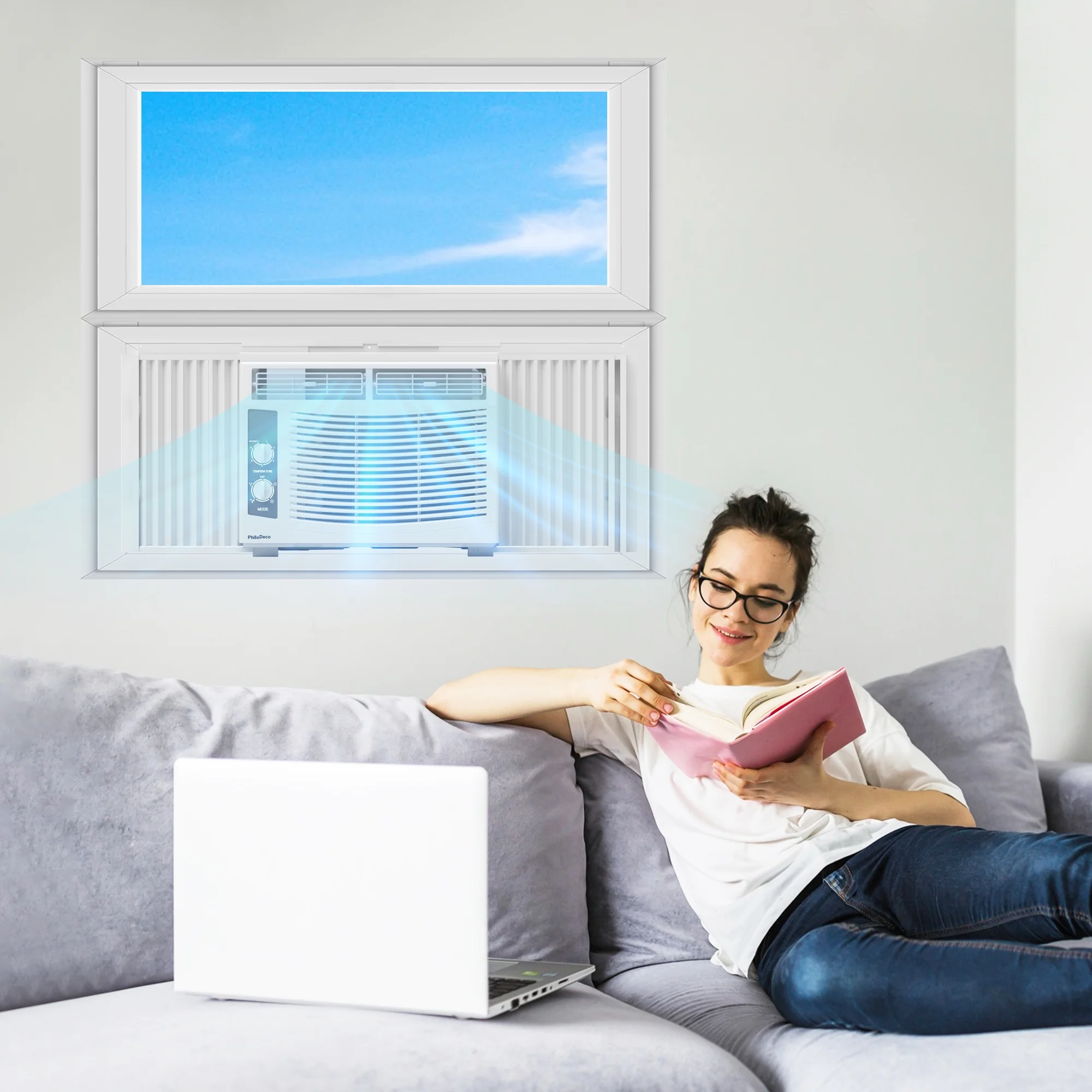 5000 BTU Window Air Conditioner Easy Cool Capable of Cooling Up to 150 sq ft. 2 Fan Speeds, 4-Way Air Direction, Mechanical Control, Filter, for Small Room Air Conditioner, Small Ac Unit - Image 7