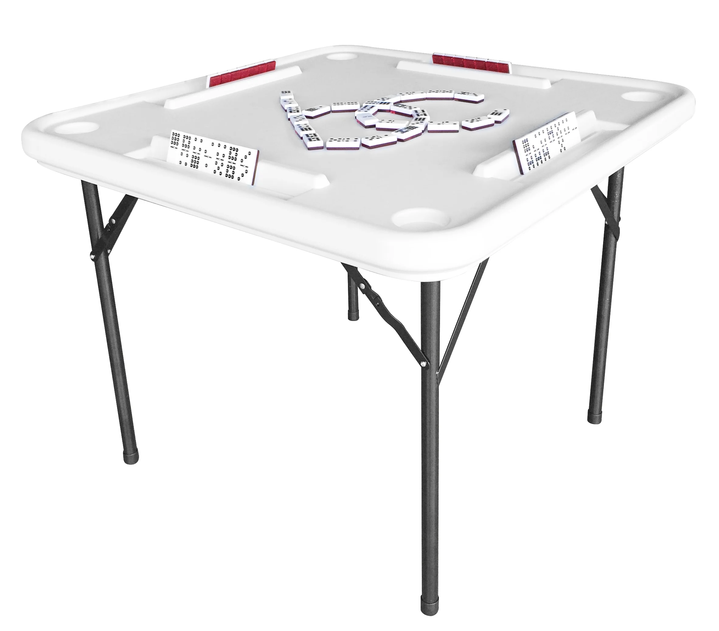 Bene Casa Foldable Domino Table with Built - in Drink Holders, 38