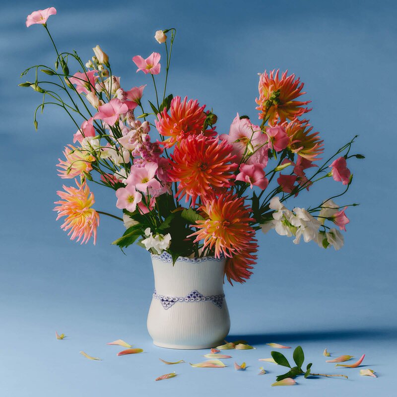 Princess vintage vase 17 cm blå/hvit