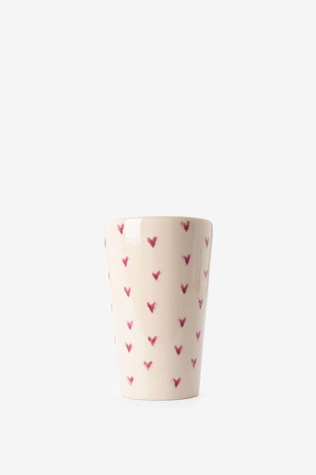 Beige latte mokken met hartjes