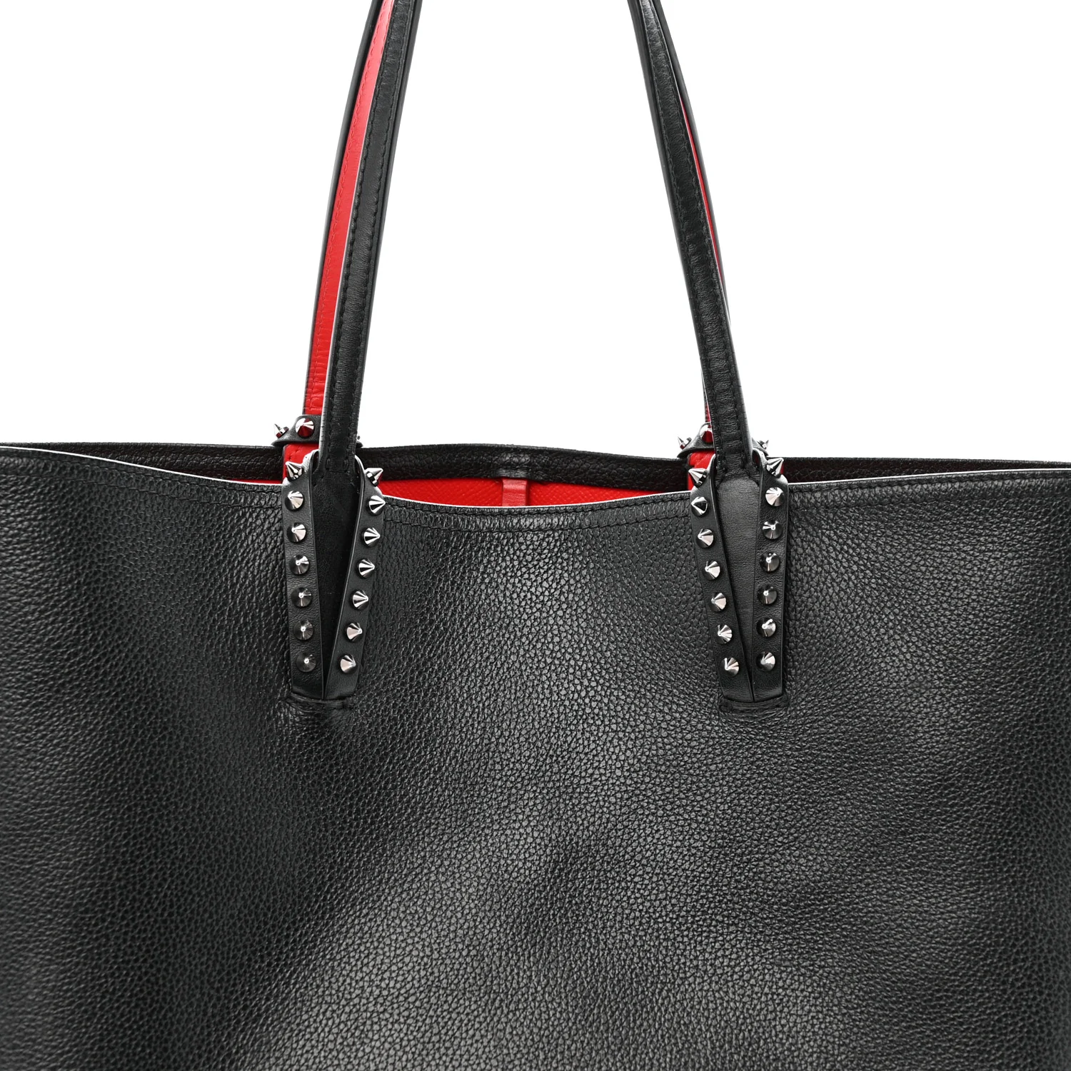 Calfskin Empire Spikes East West Cabata Tote Black