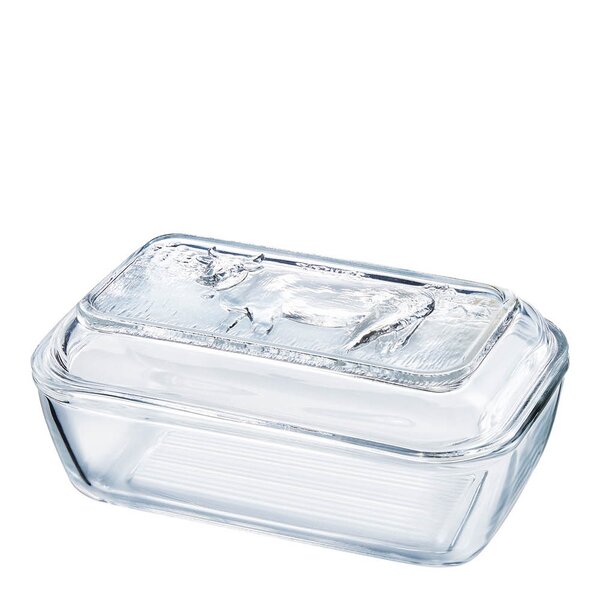 Vache smørklokke i glass 17x11 cm