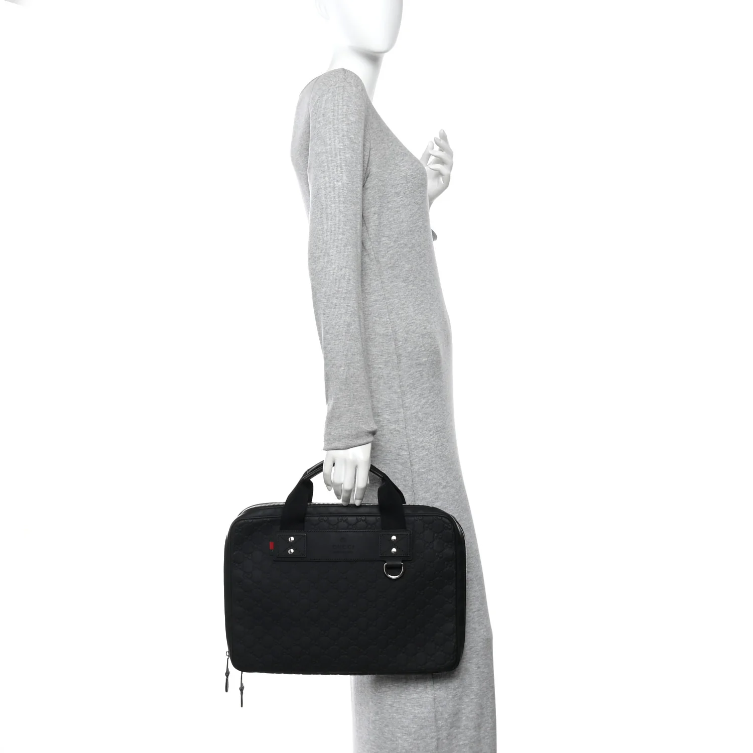 Rubber Guccissima Laptop Briefcase Black