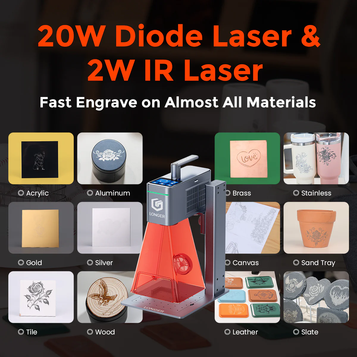 Graveur laser IA Nano Duo allongé