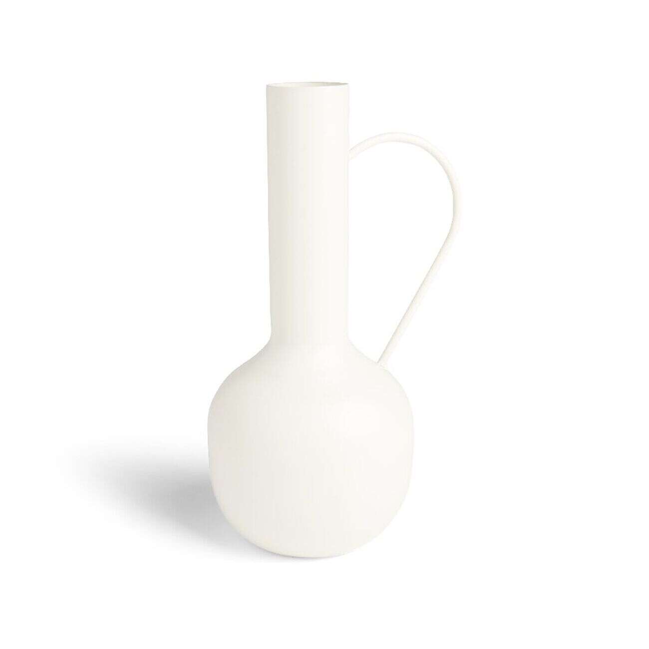 Vase amphore métal blanc Ø14,5xH25cm