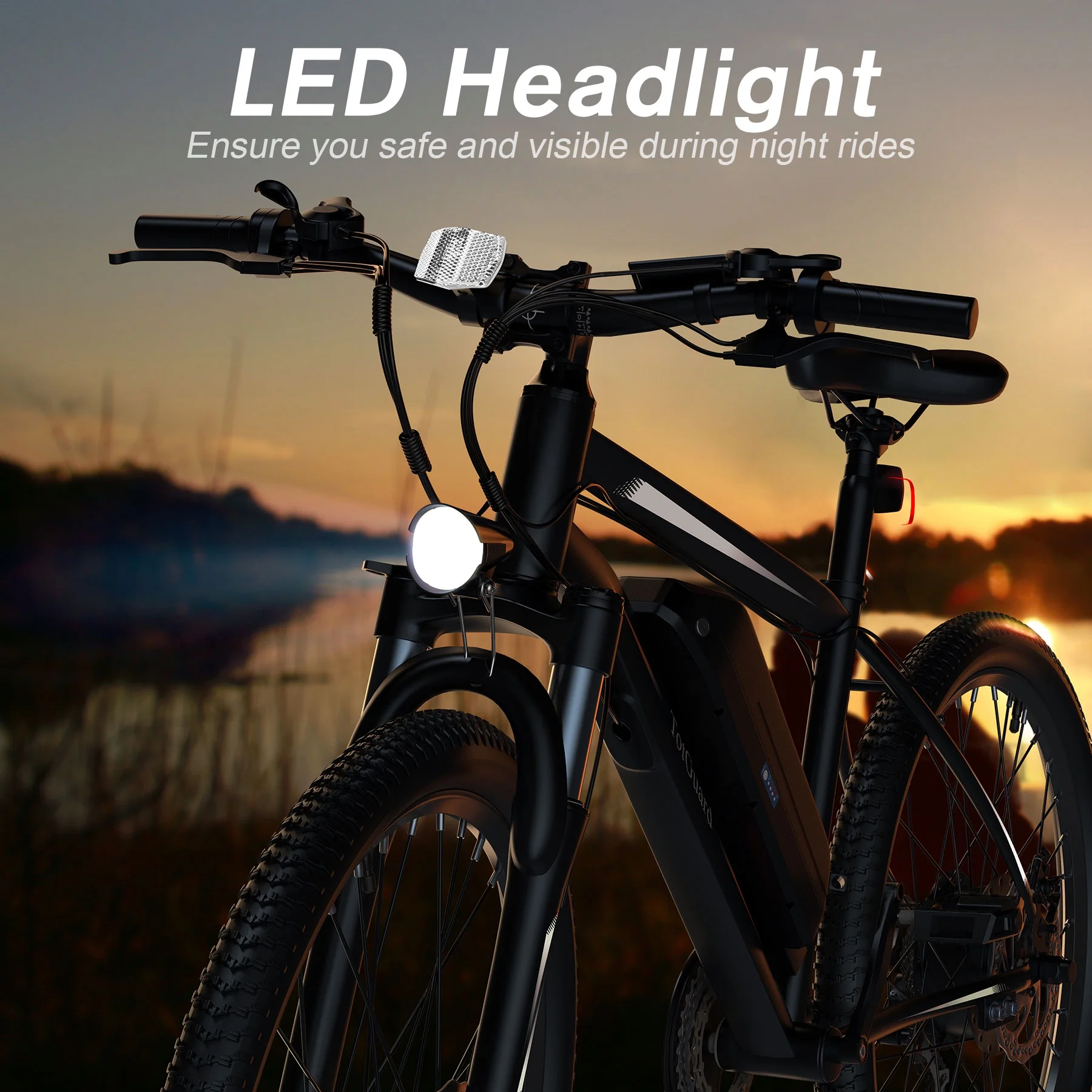Electric Bike for Adults, 26" Ebike 350W Adult Electric Bicycles, Electric Mountain Bike with 36V 10.4Ah Battery, Suspension Fork, 21 Speed Gears(White) - Image 8
