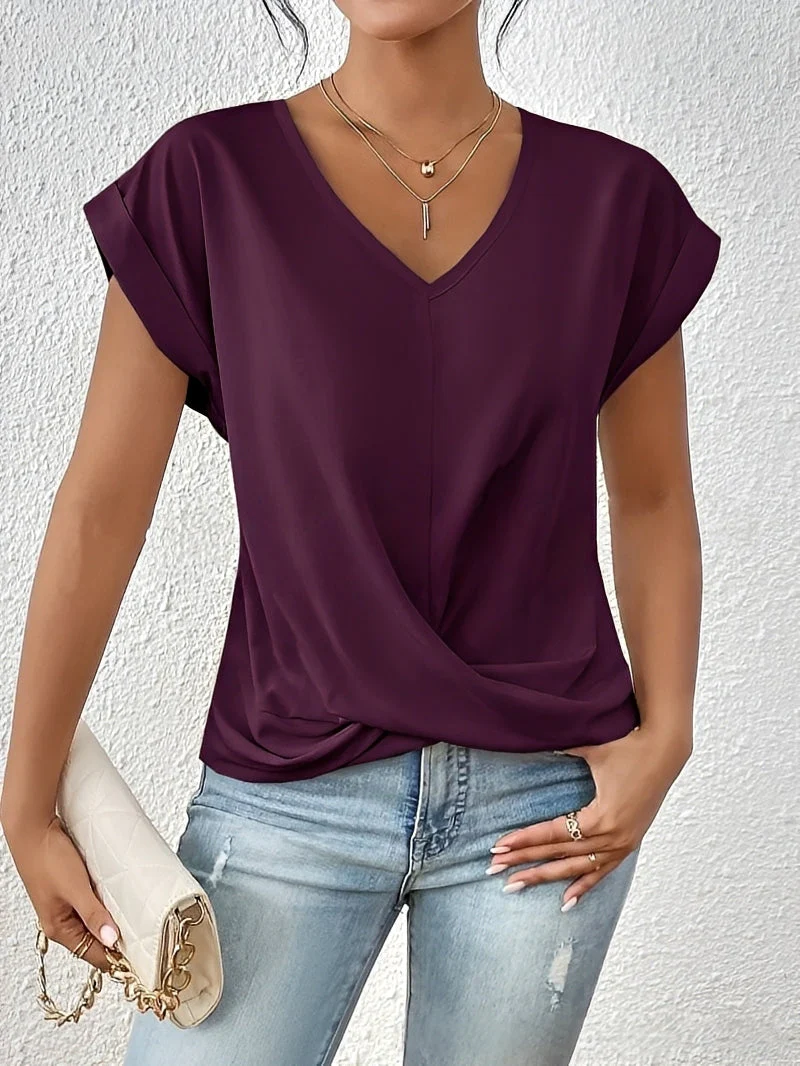 Lucie – T-shirt à col en V pour femmes – pour tous les jours