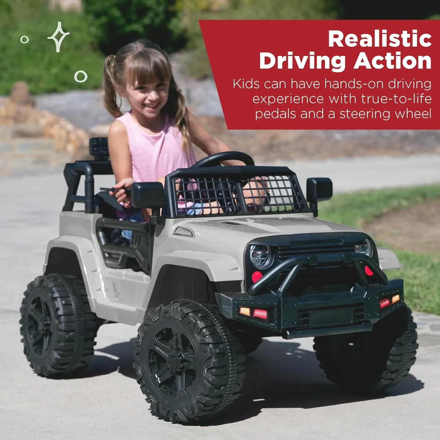 Camion électrique pour enfants Best Choice Products 12V avec suspension à ressorts et lumières LED
