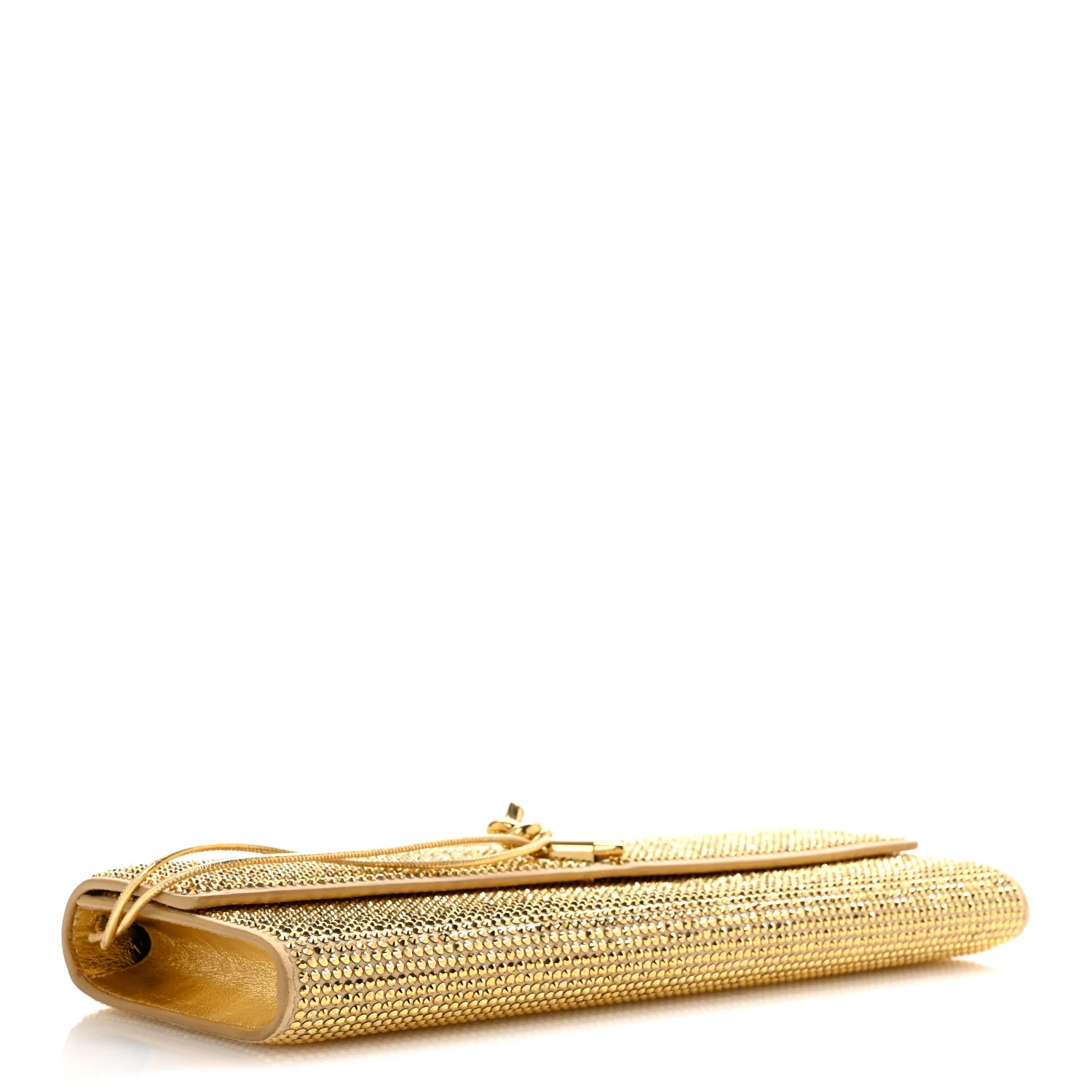Nappa Crystal Long Andiamo Top Handle Clutch Porridge