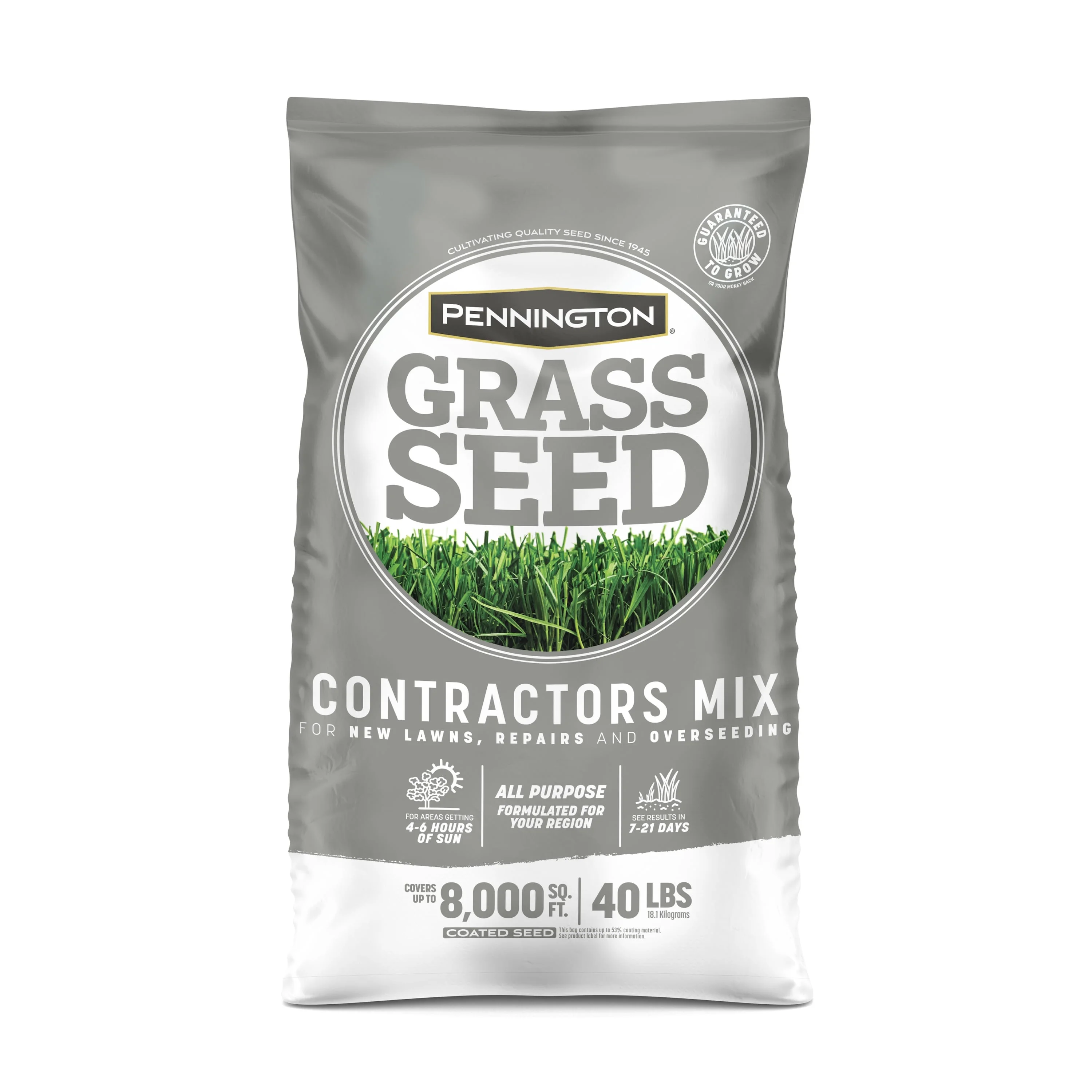 Pennington Contractors Northern Grass Seed Mix, for Sun to Partial Shade, 40 lb