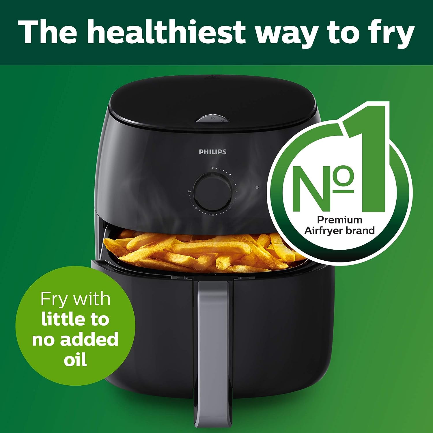Friteuse à air Philips Premium XXL avec technologie d'élimination des graisses, noire, HD9630/98