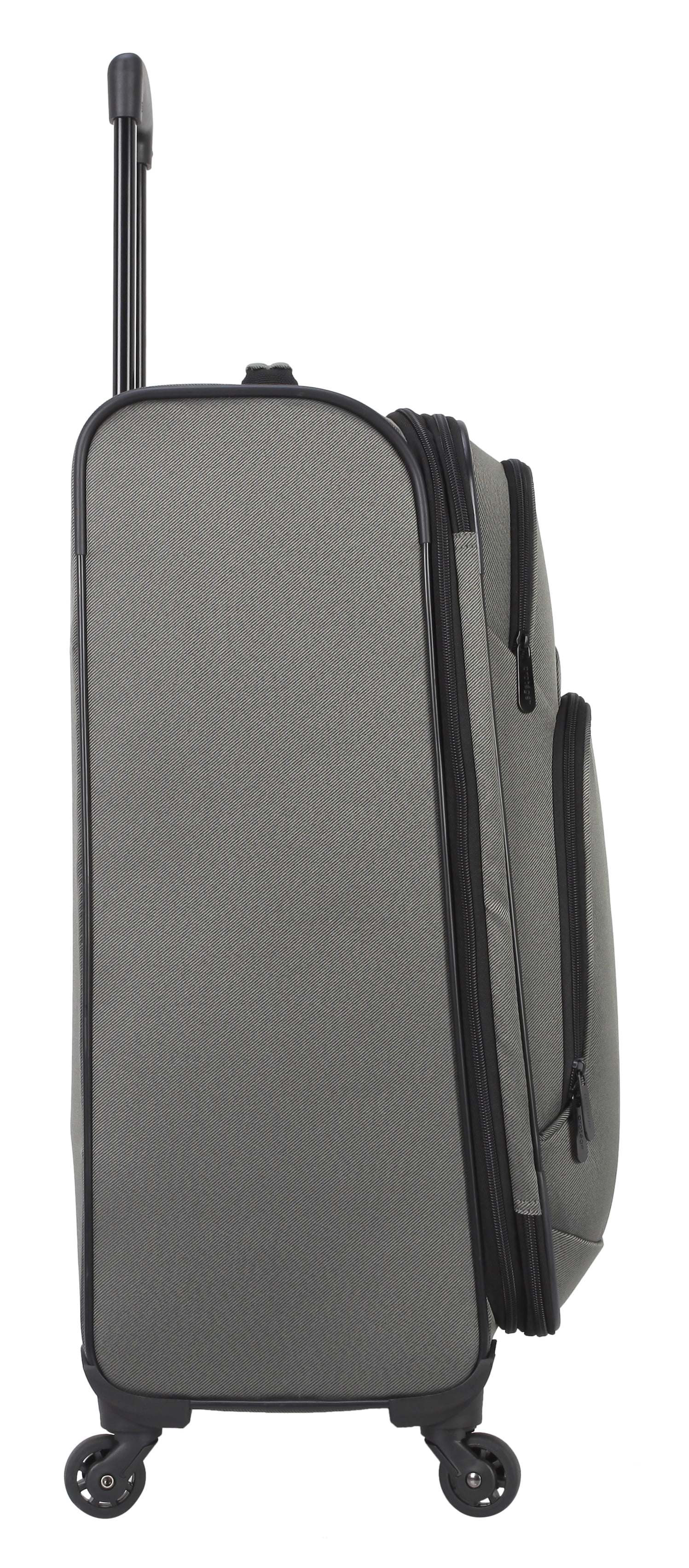 Protege 5 Piece Spinner Luggage Set, Includes 28 in Checked, 24 in Checked Bags, 20 in Carry - on, 15 in Boarding Tote and Matching Utility Bag, All Ages, Grey