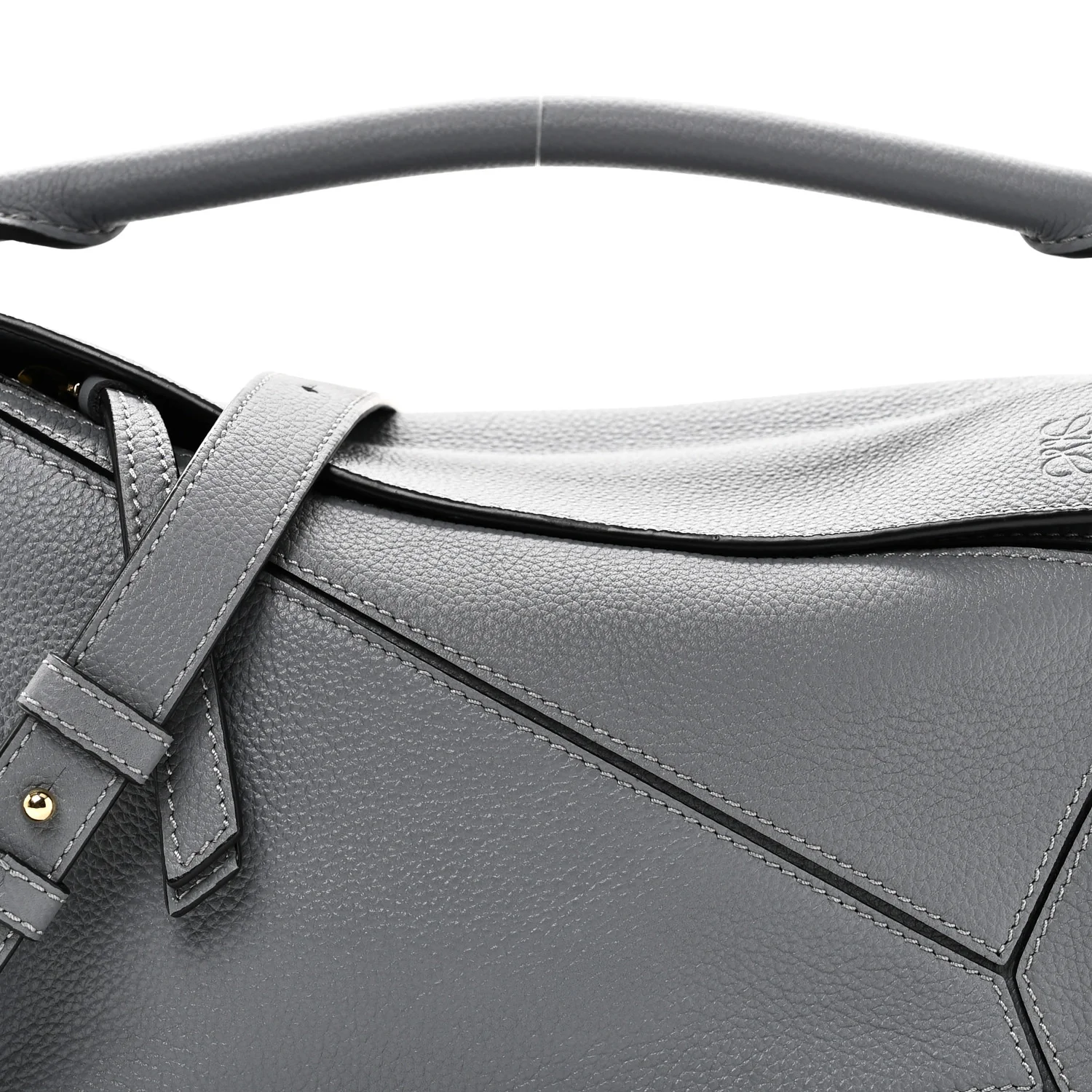 Soft Grained Calfskin Small Puzzle Bag Asphalt Grey