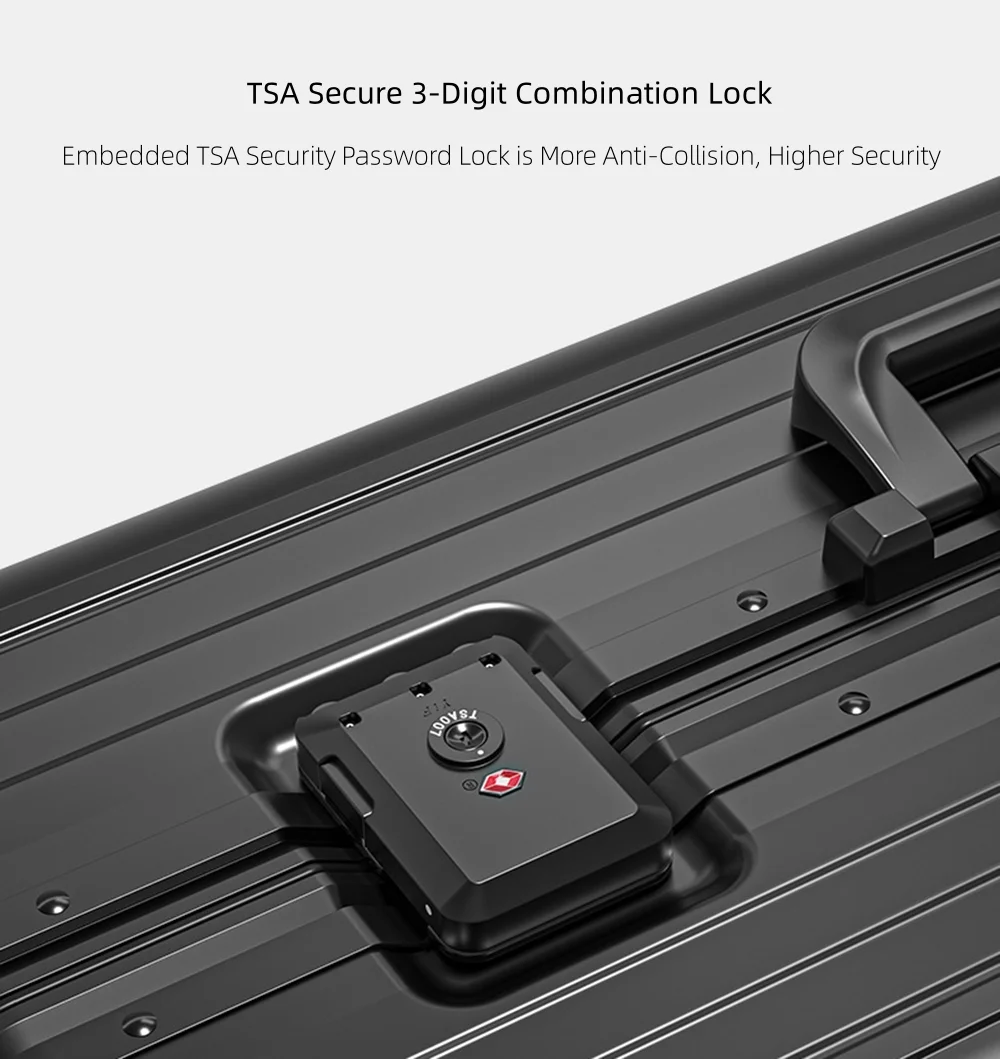 All Aluminum Magnesium Hardshell Carry on Luggage with Wheels, Modern Zipperless Hardshell Checked Luggage with TSA Lock, Airline Approved Metal Suitcase Travel Metal Rolling Luggage