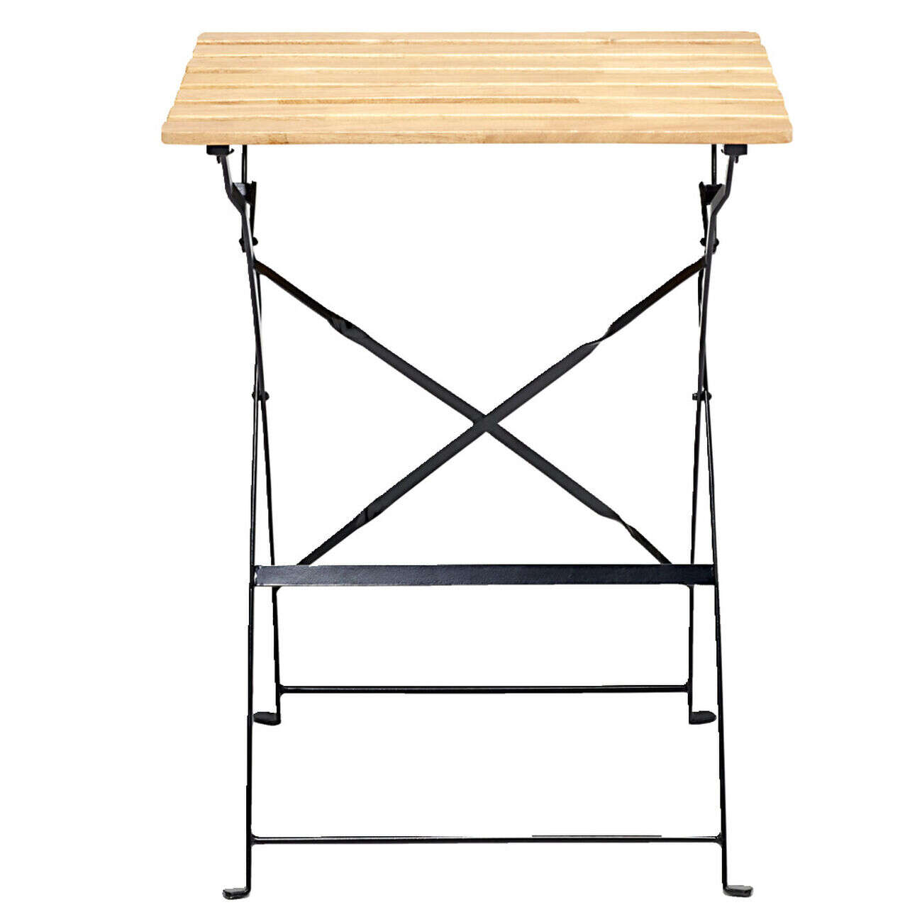 Table de jardin d'appoint pliante Bali métal et bois 55x54xH70cm