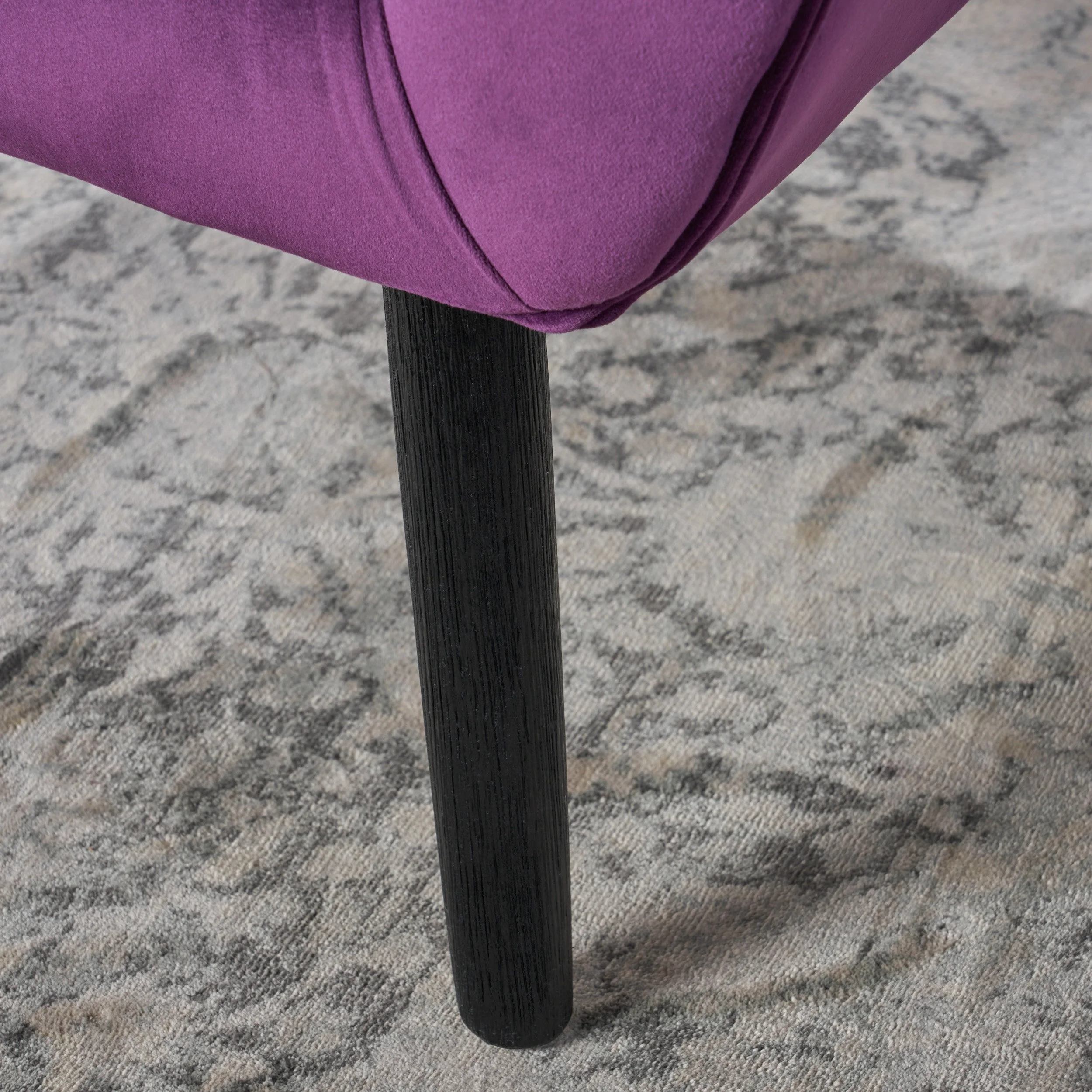 Noble House Simon Velvet Wingback Chair, Purple