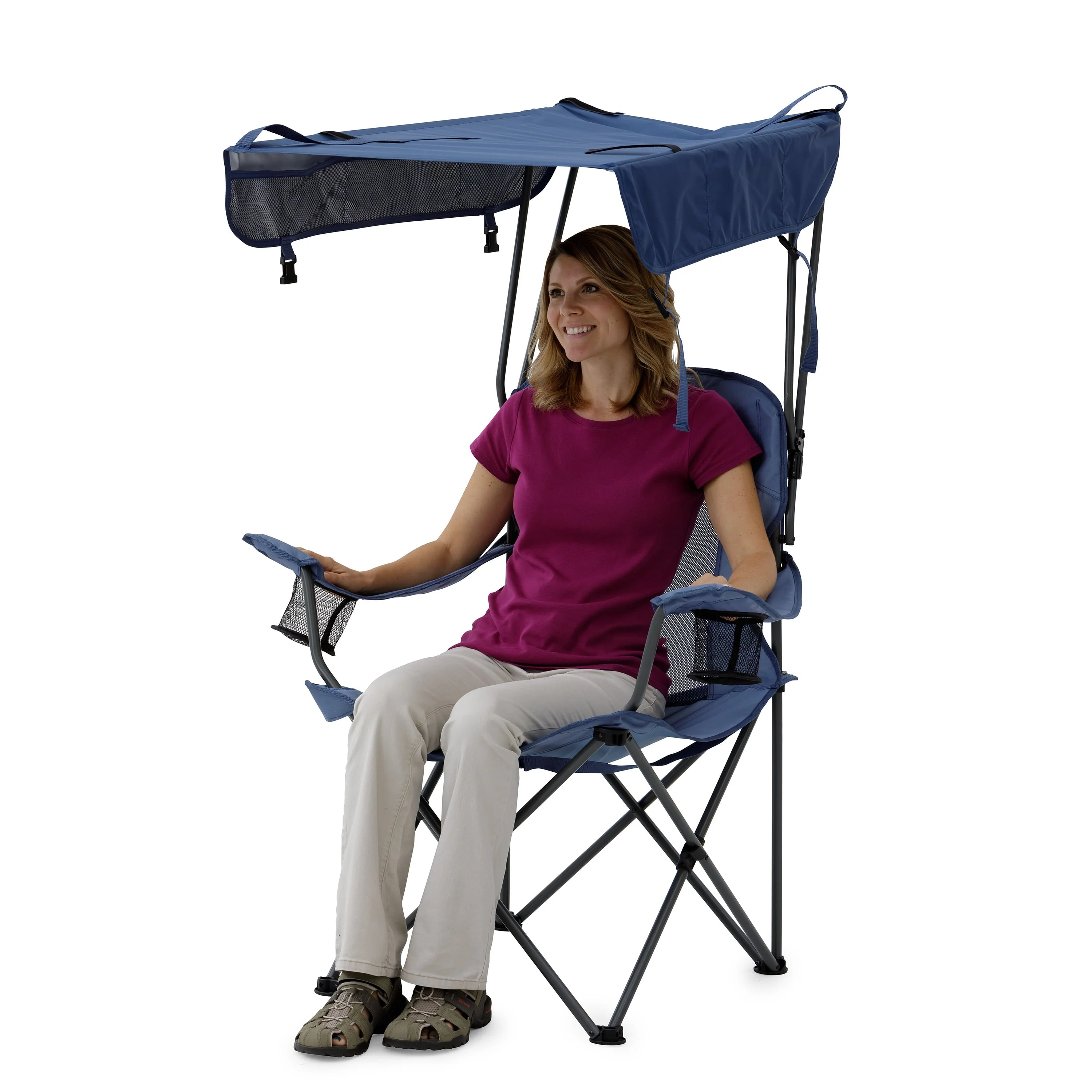 Ozark Trail Sand Island Shaded Canopy Camping Chair with Cup Holders Image 2