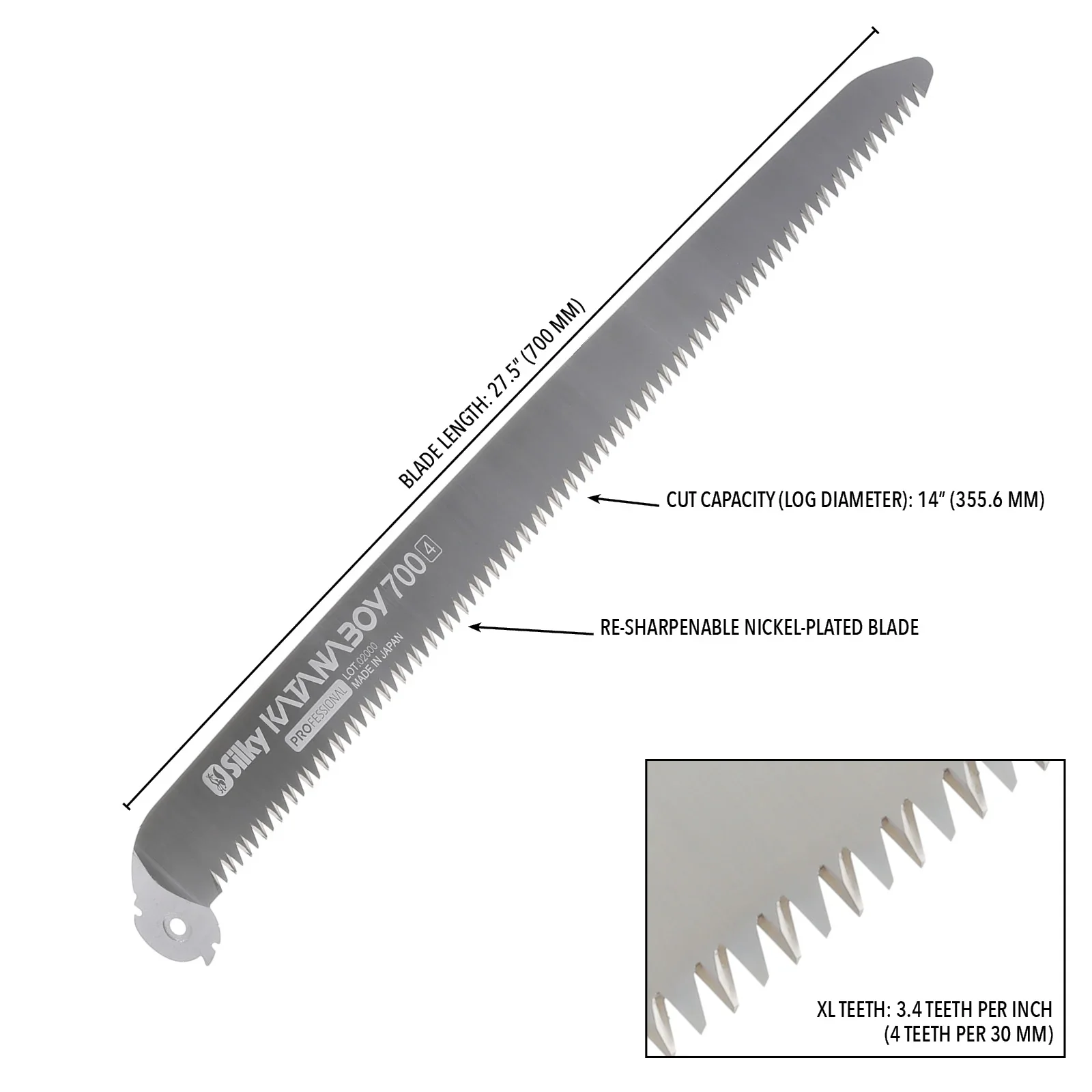 Silky Replacement Blade Only KATANABOY 1000mm XL Teeth (711-99)