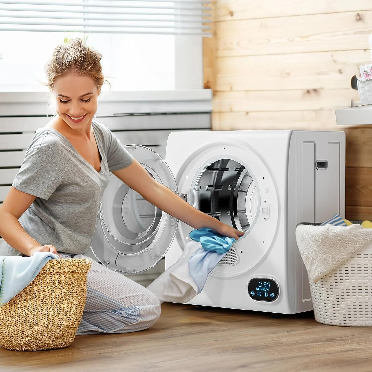 Portable Clothes Dryer 10 lbs 110V White Electric Dryer Tumble - Image 4