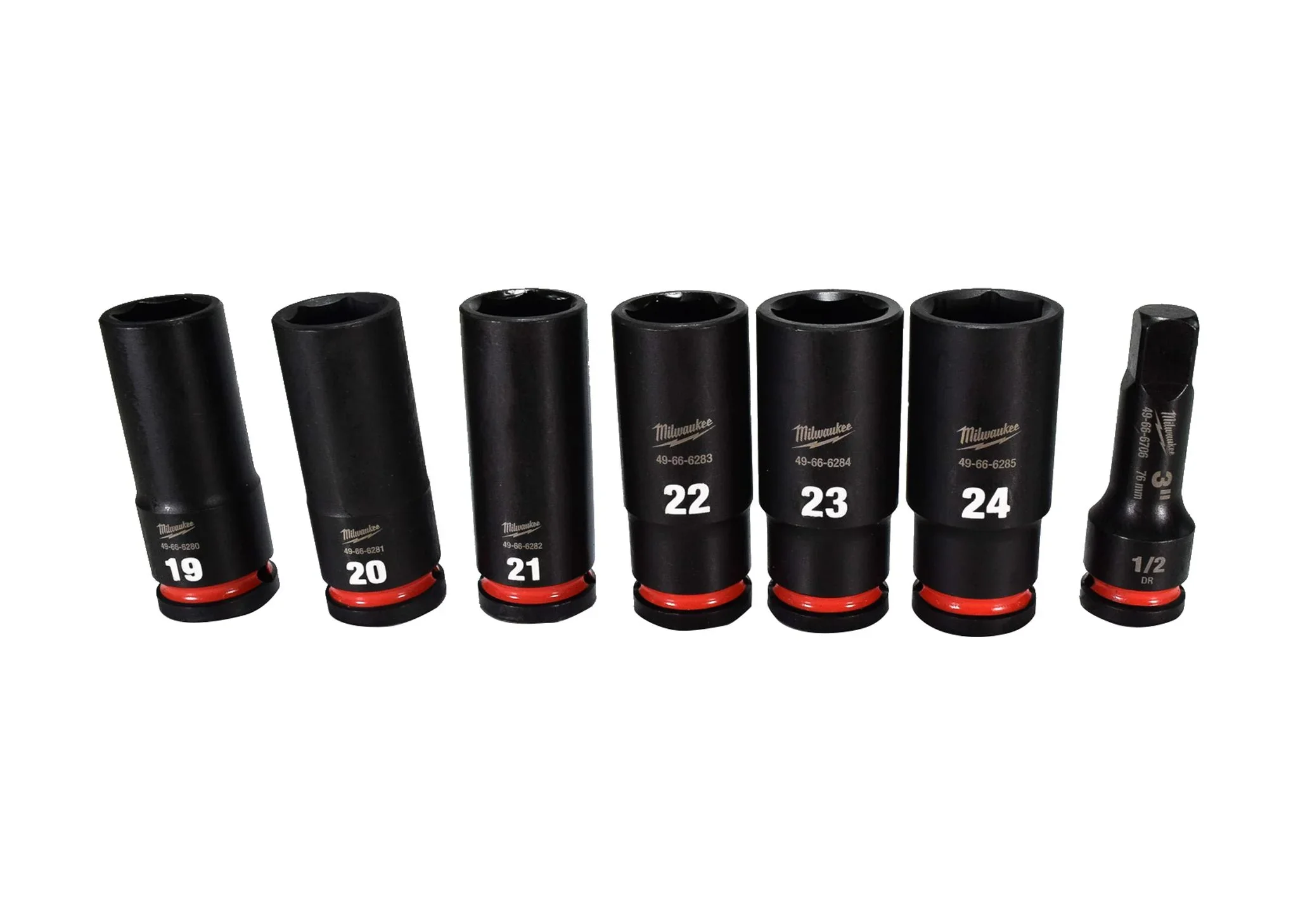 Milwaukee 49-66-6803 1/2 Impact Duty Drive Metric Deep Well Socket Set (16pc)