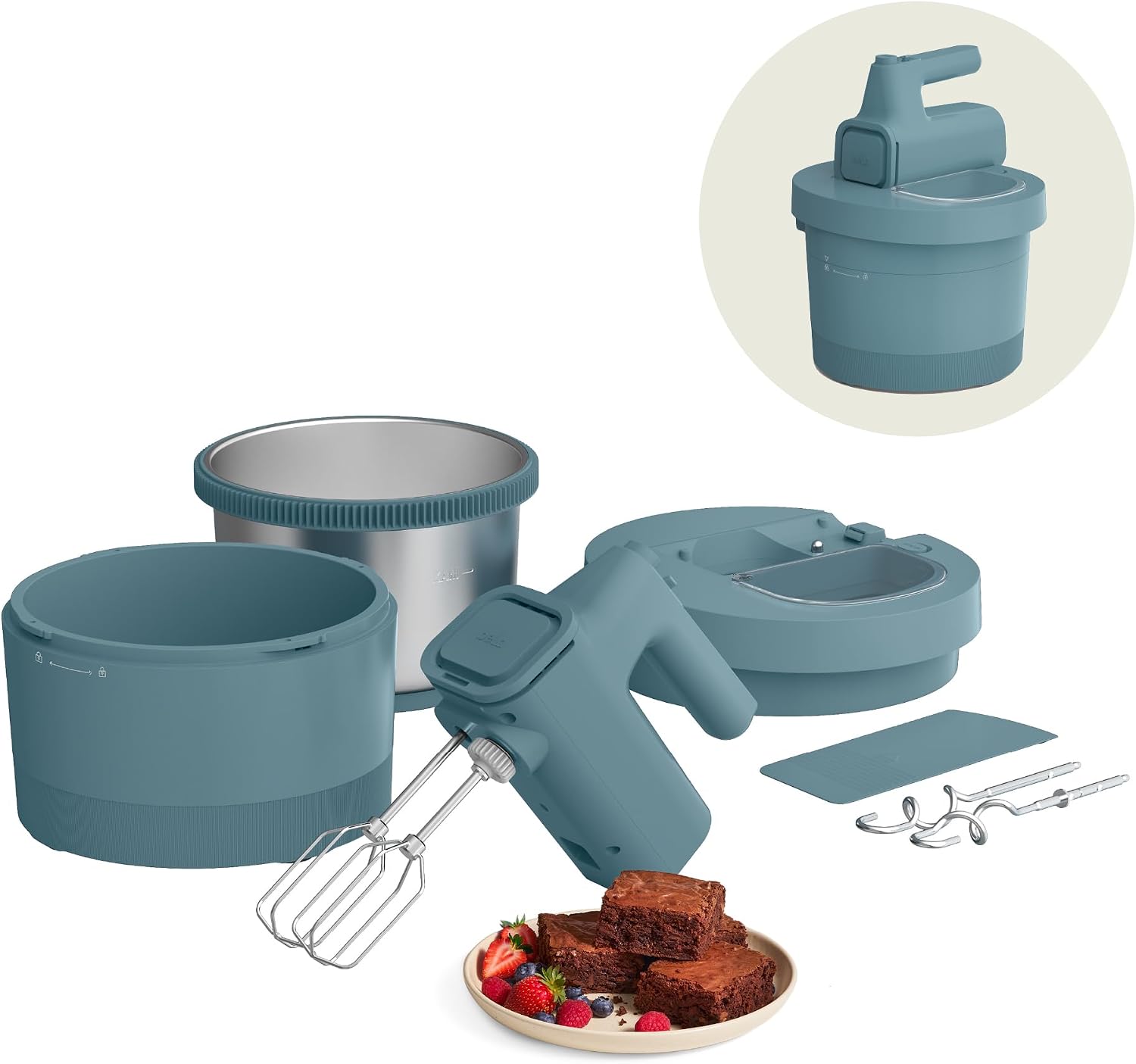 bella 3.5 Qt Hand & Stand Mixer, 2 in 1 Electric Mixer with Bowl, Plum