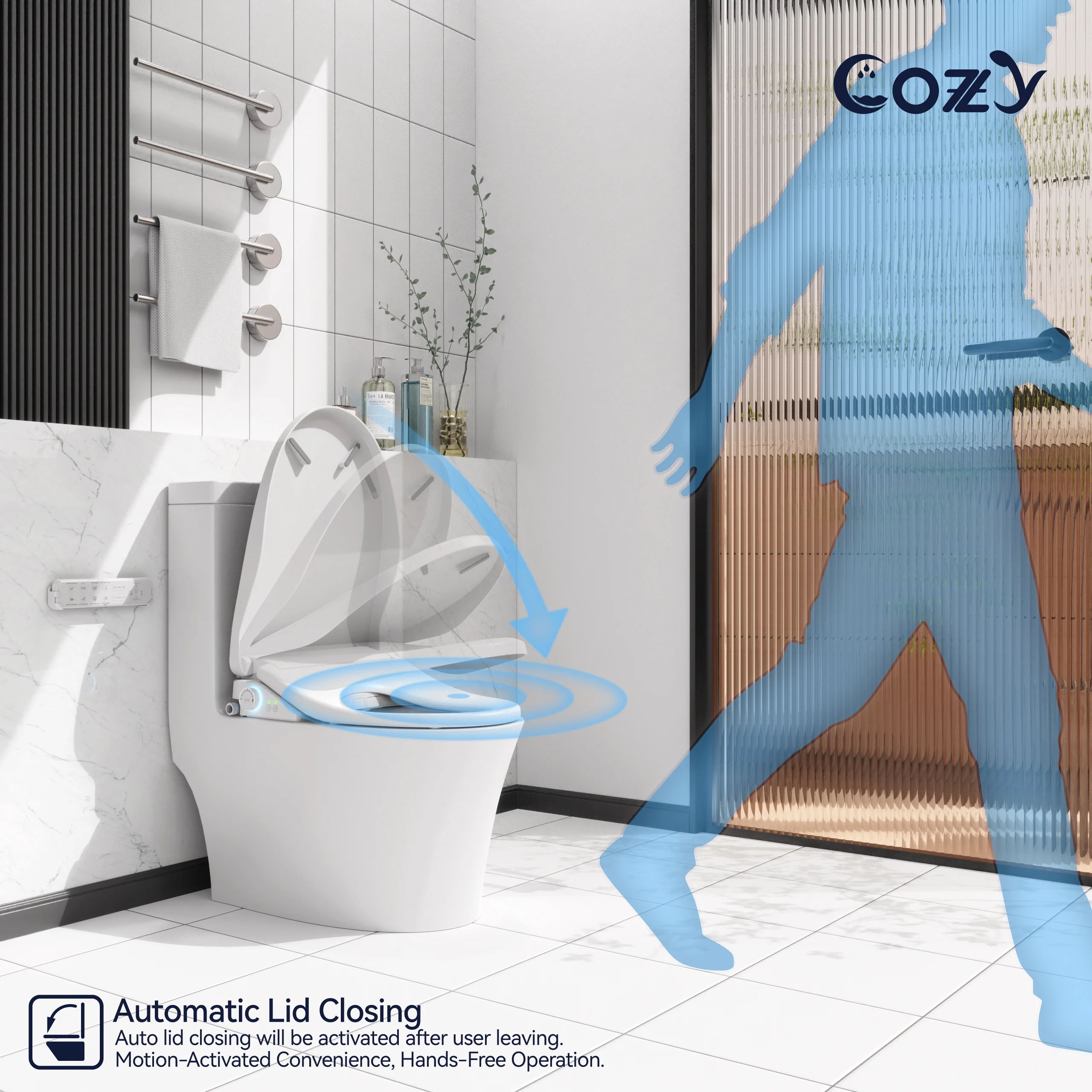 Electric Bidet Toilet Seat, 15.4 x 19.9 Inch, Adjustable Bidet Toilet Seats - Image 5