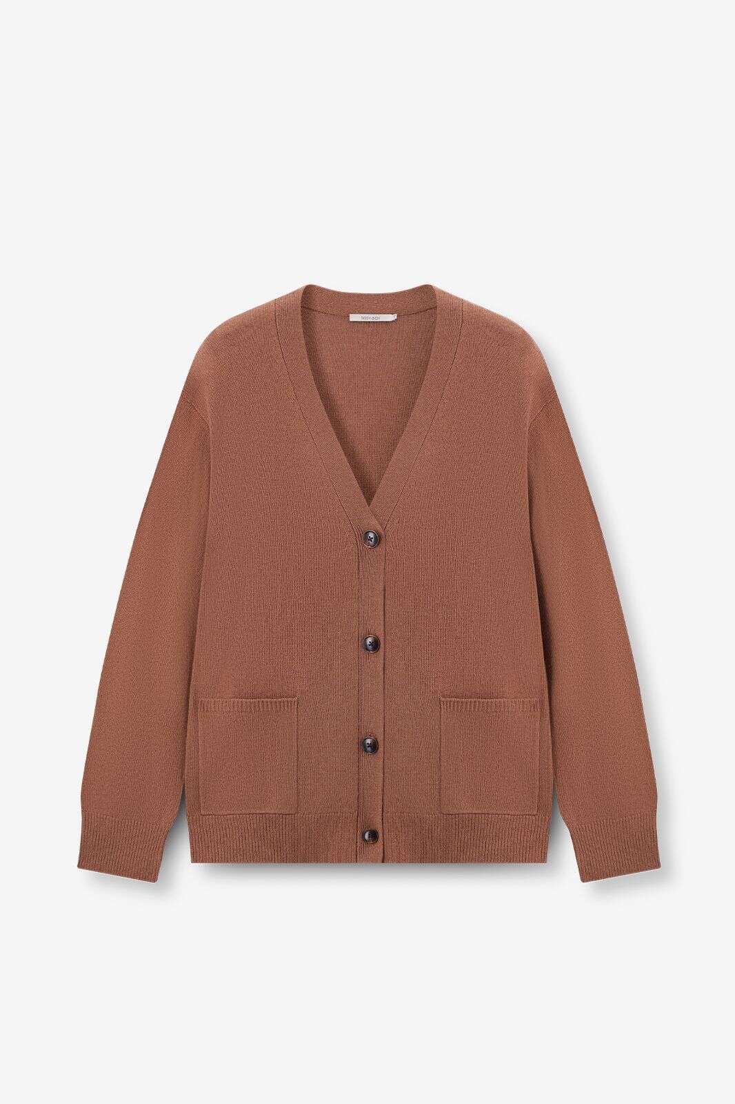 Bruin vest met v-hals