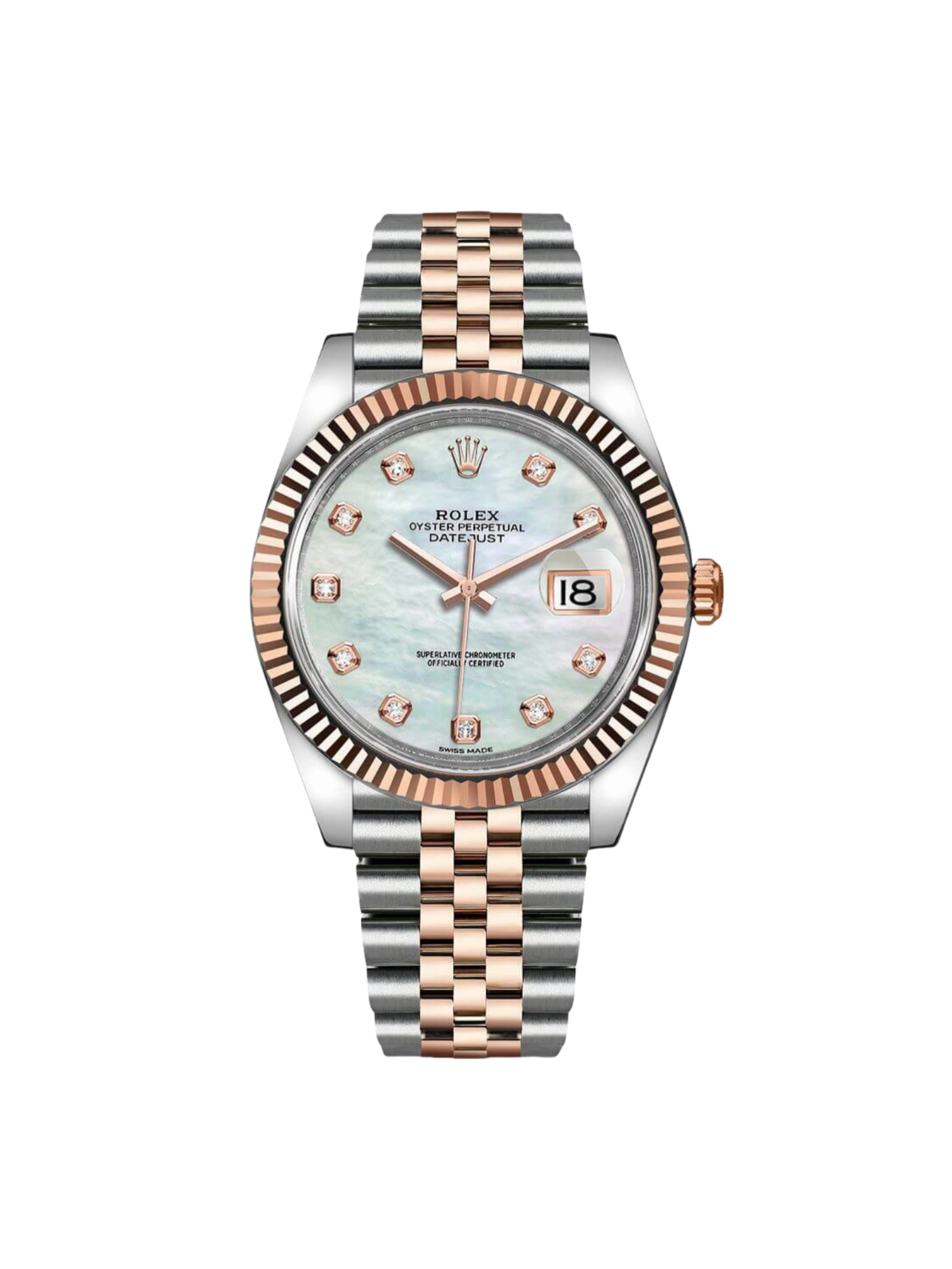 【Super Clone】RLX Datejust 41mm 126331 MOP Diamond Jubilee Steel and Rose Gold Watch