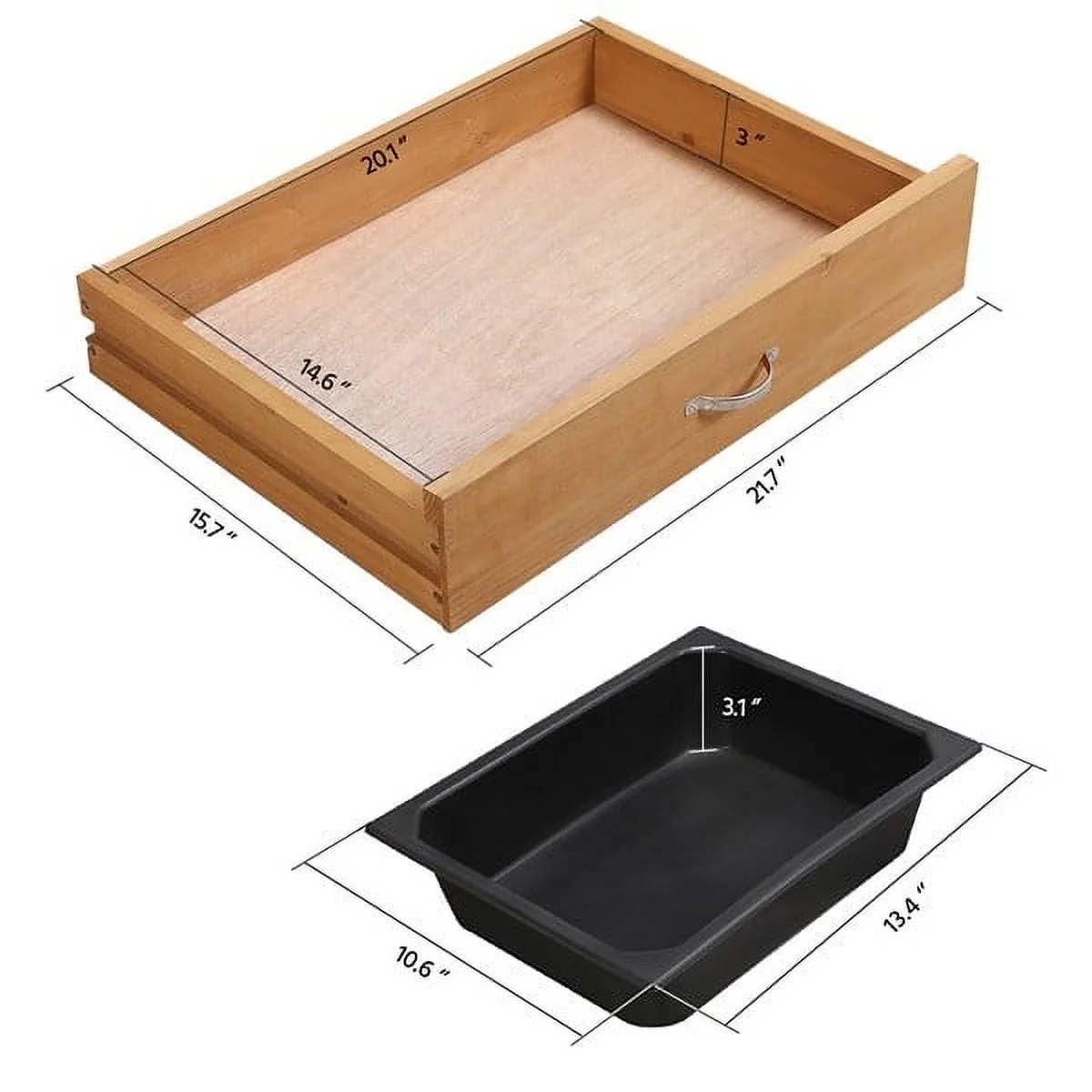 Potting Bench Outdoor Garden Work Bench Station Planting Solid Wood Construction for Horticulture w/Sink Drawer Rack Shelves - Image 3