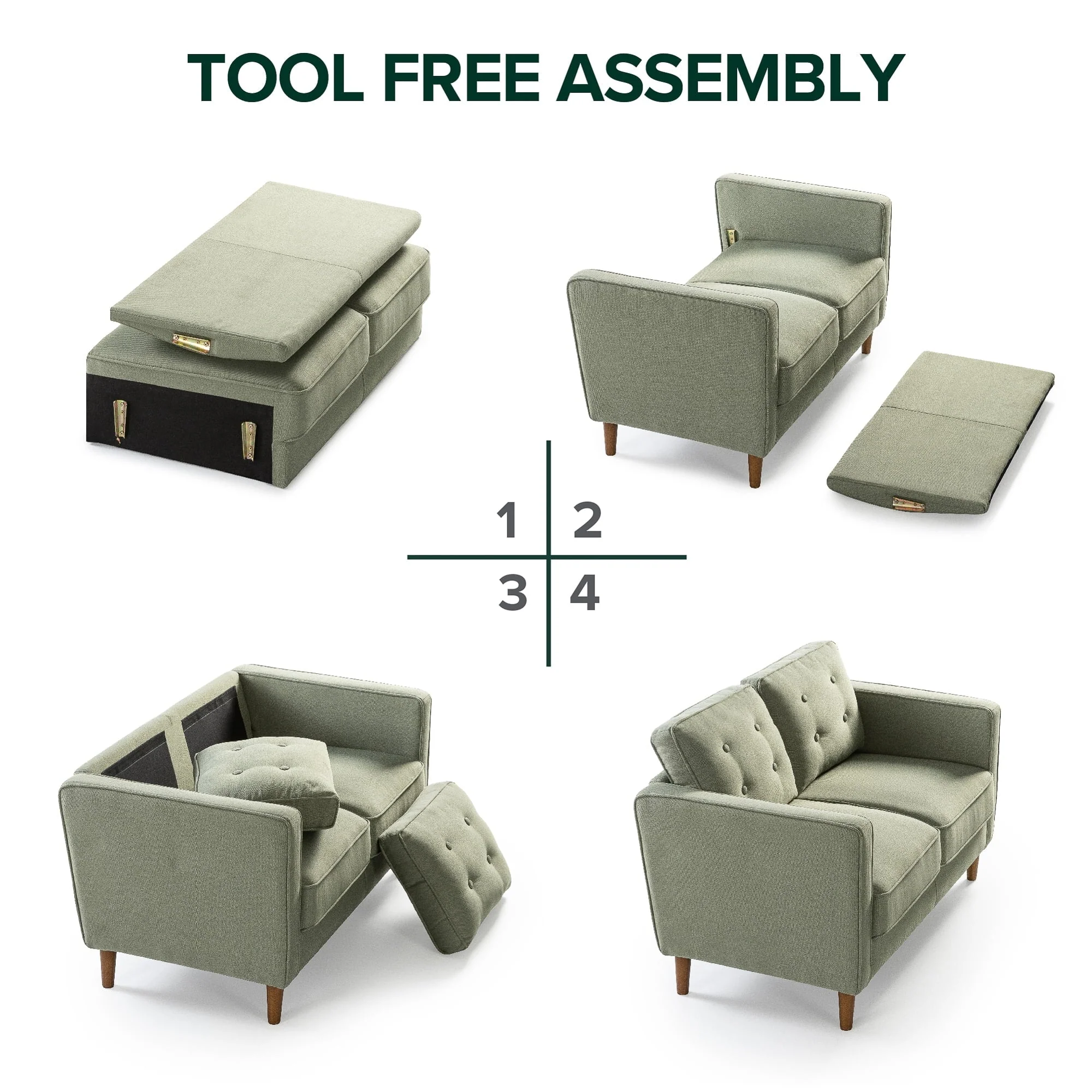 Lauren 2-Seater Loveseat, Pear Green - Image 6