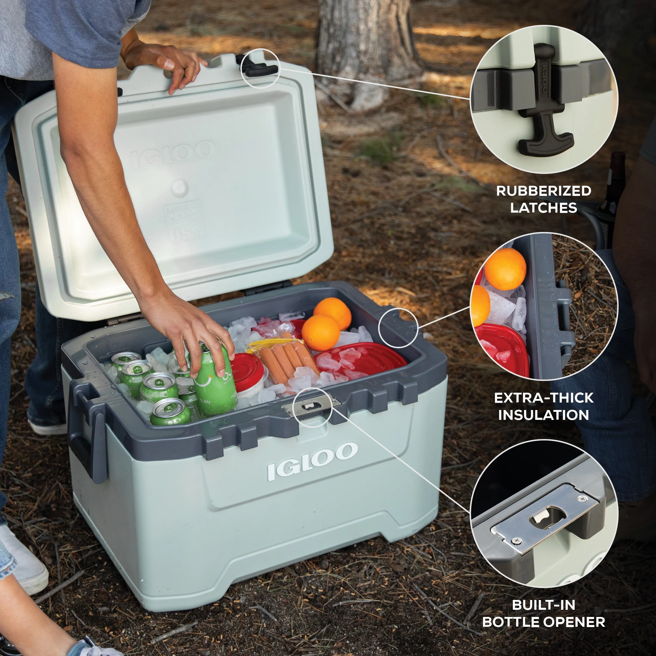 50 QT Overland Ice Chest Cooler, White - Image 4