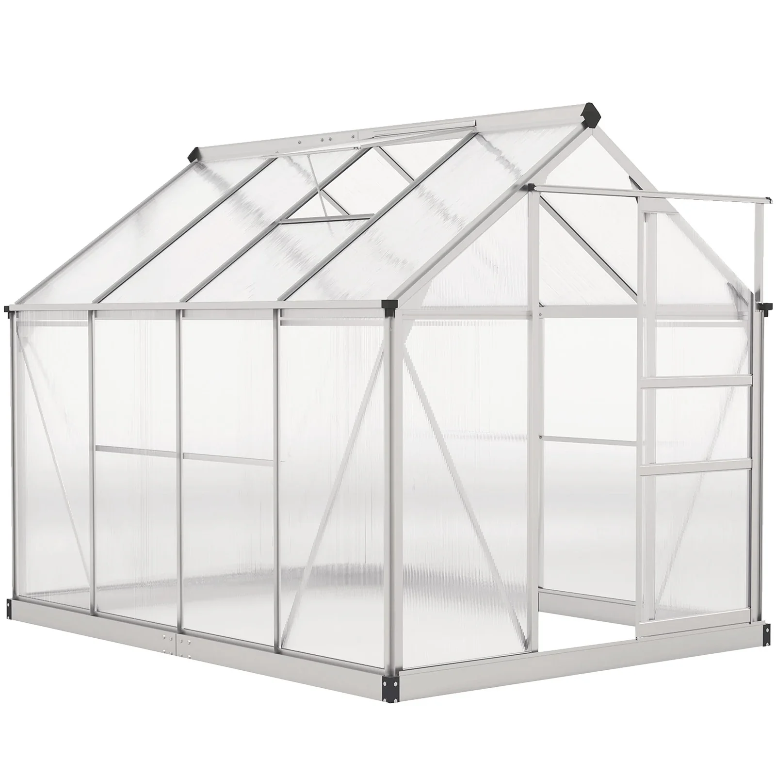 Outsunny Greenhouse, Walk-In Hot House, Clear PC Board with Sliding Door