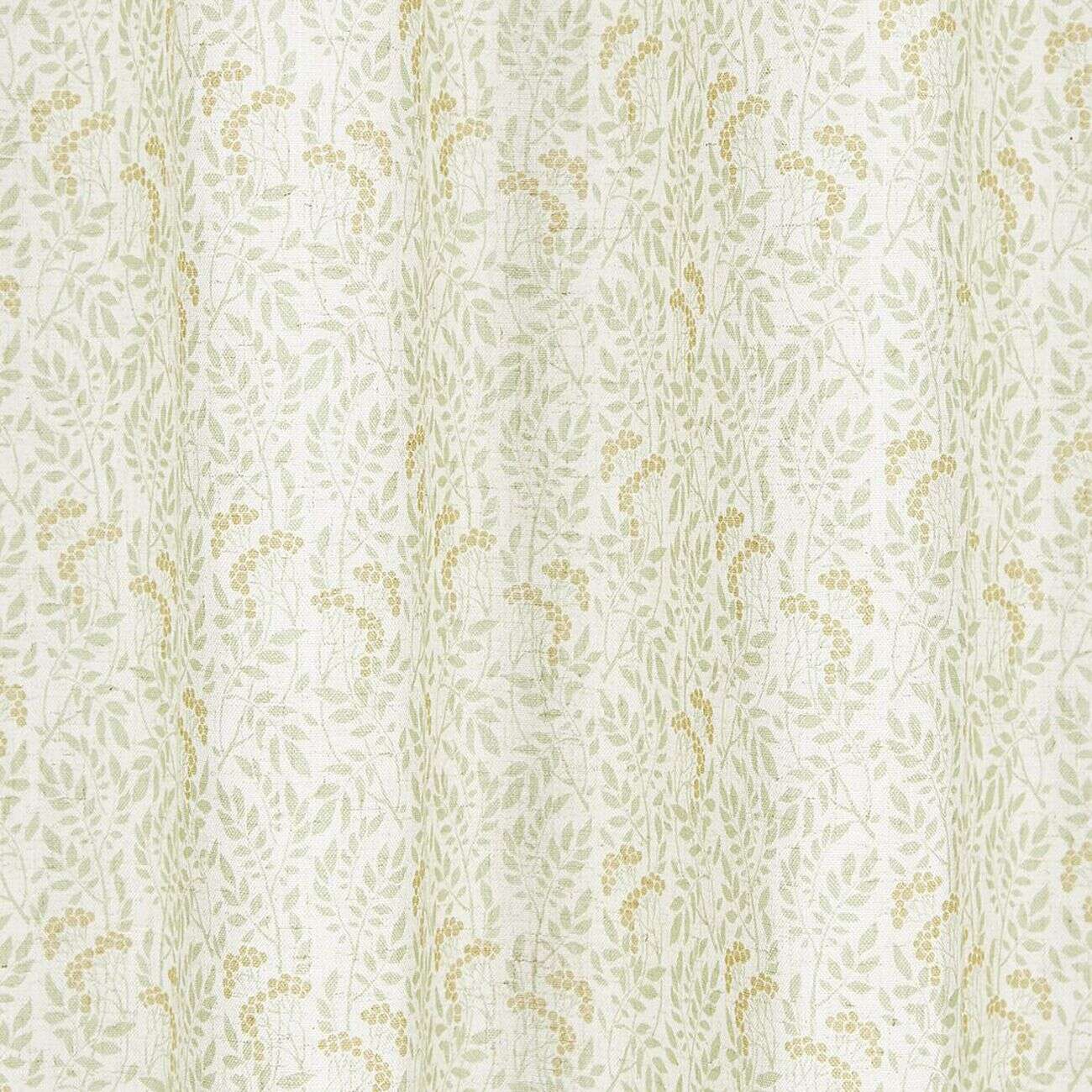 Rideau blanc imprimé feuillage vert lin et polyester 140x240cm