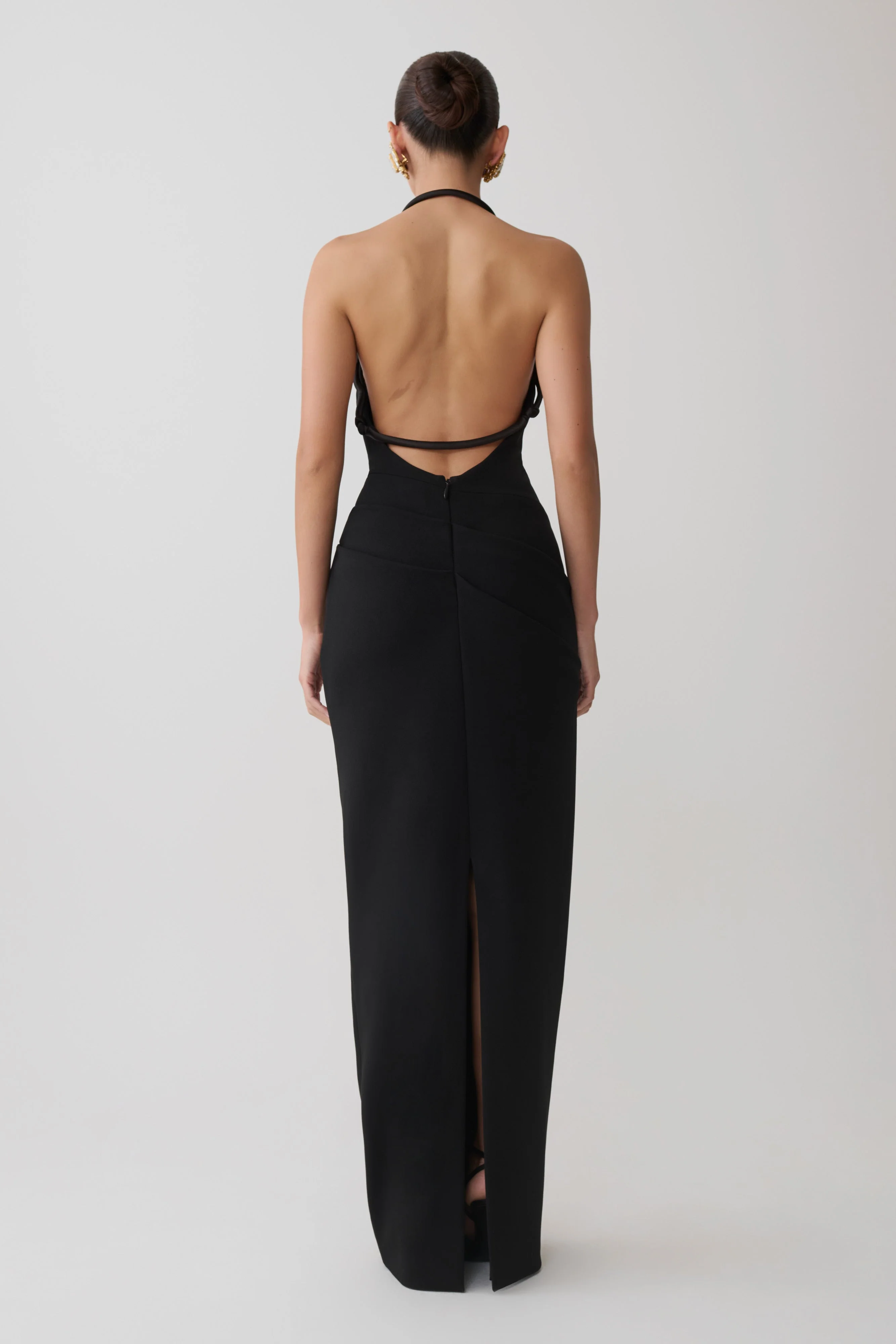 Gracie Halter Maxi Dress - Black