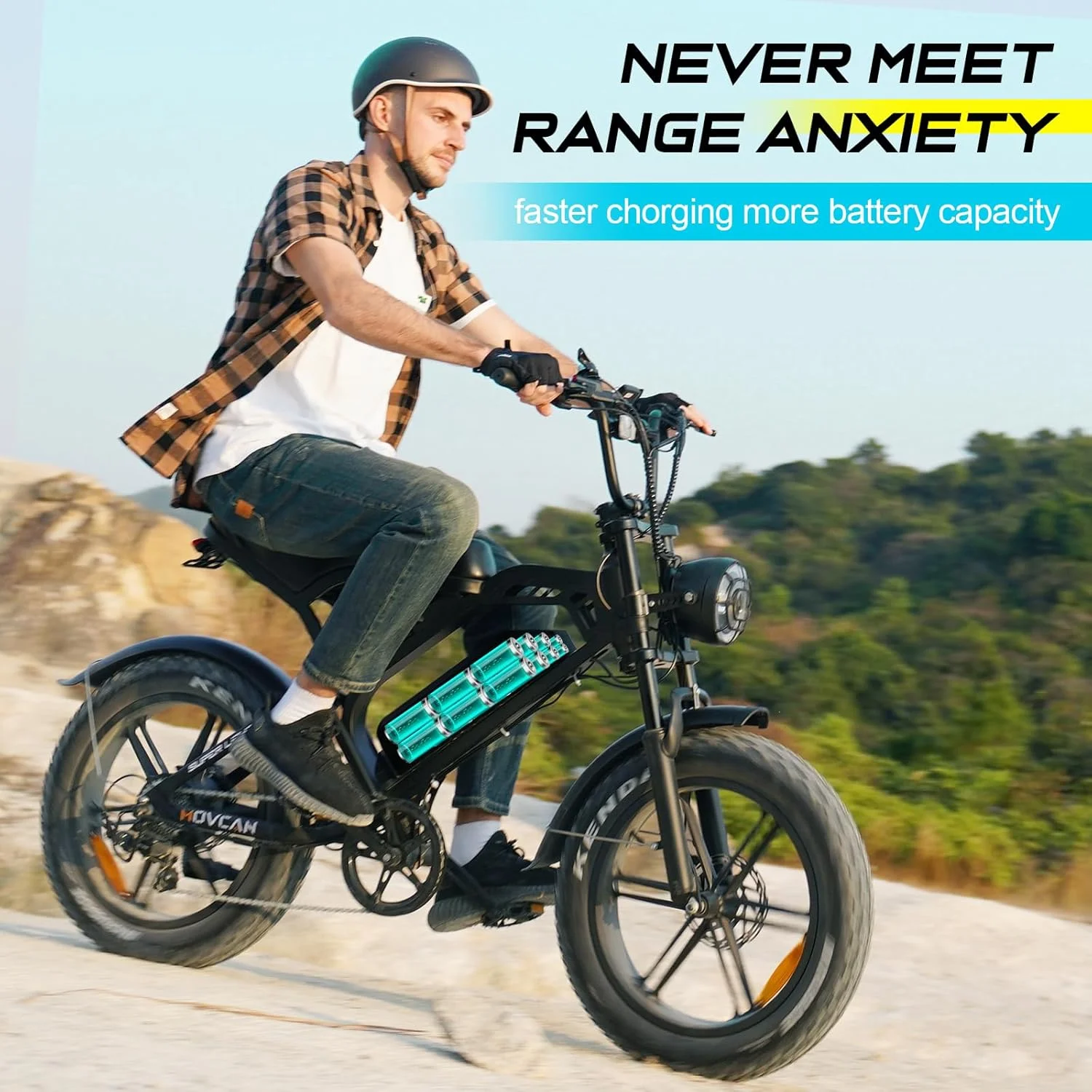 Electric Bike for Adults,Peak 1500W 28mph Mountain Ebike,48V 15.6AH 20" Fat Tire Electric Bicycle Full Suspension UL2849(V20-Black) - Image 6