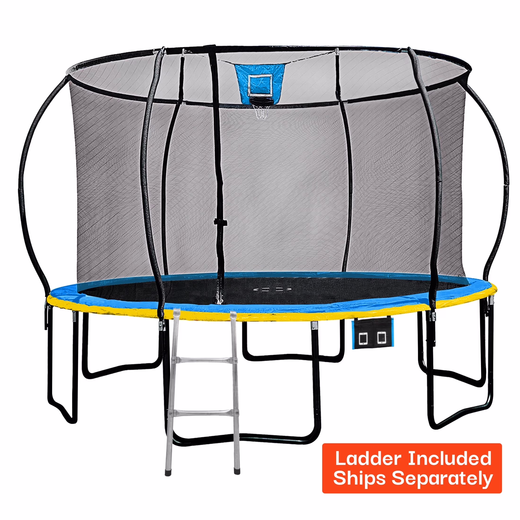 14ft Trampoline Enclosure Net w/ Basketball hoop, ball ladder(14')