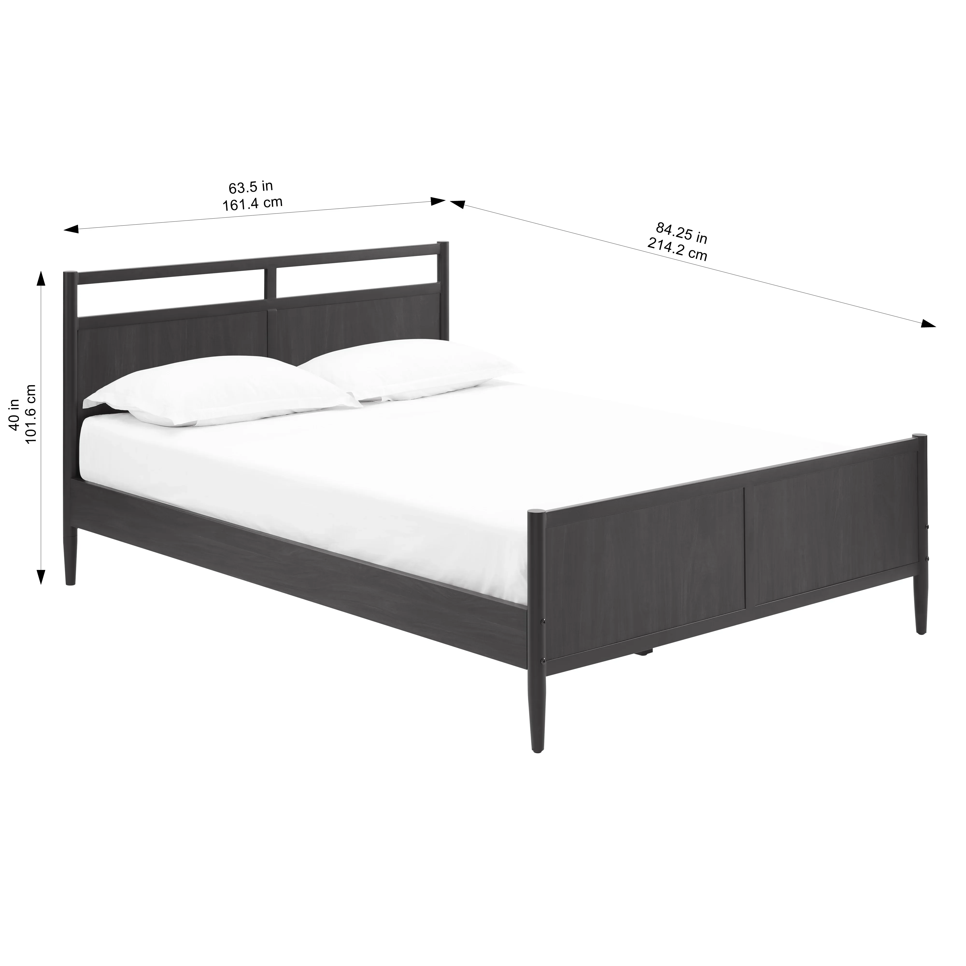 Better Homes & Gardens Oaklee Queen Bed, Charcoal Finish