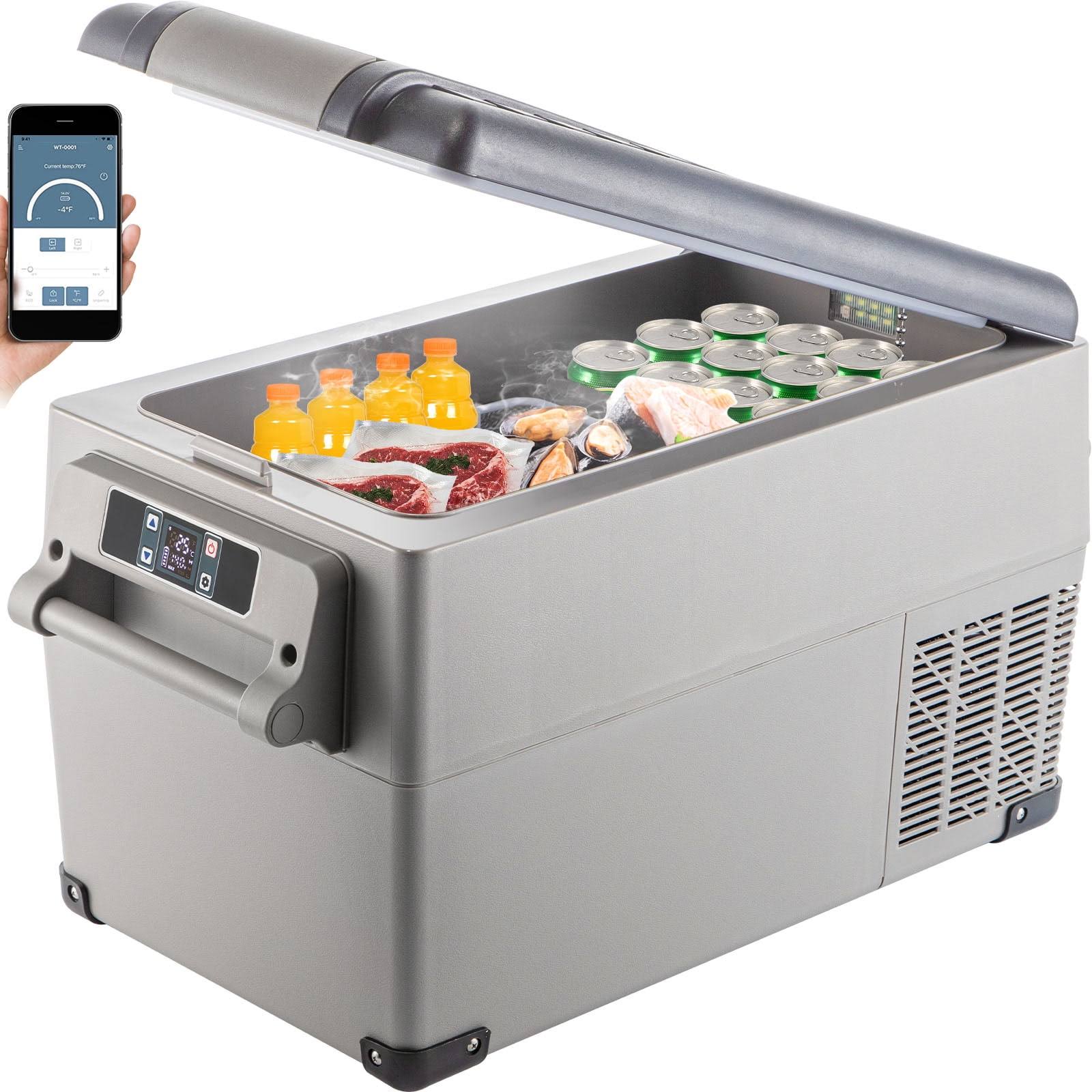 Vevorbrand 35L Portable Car Refrigerator 37 Quart Compact RV Fridge 12/24V DC and 110-240V AC Vehicle Car Truck Boat Mini Electric Cooler for Driving